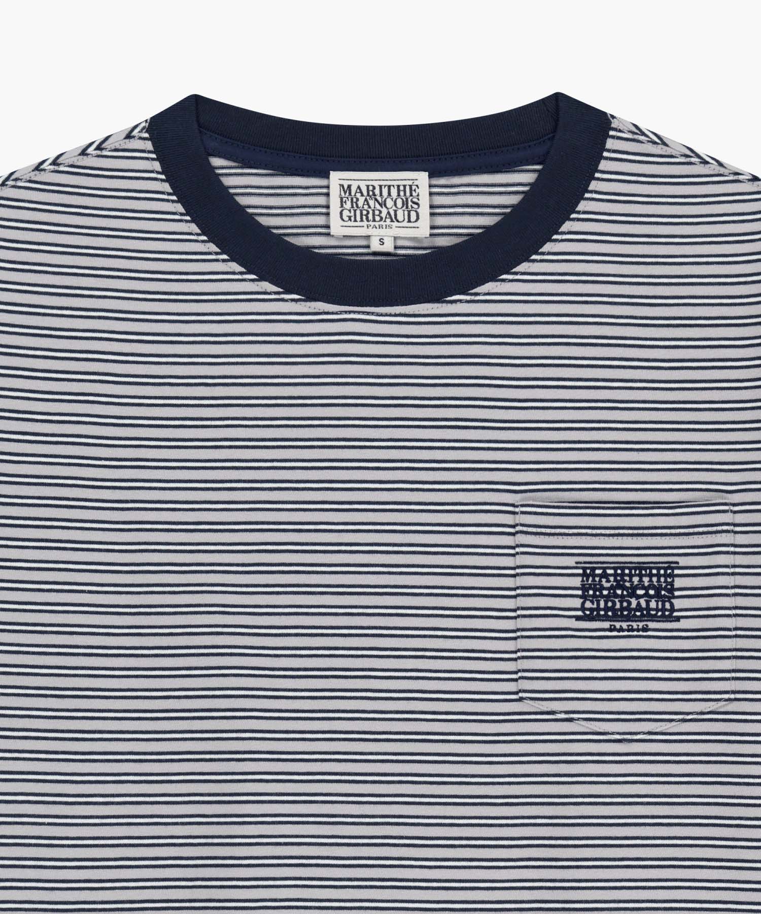 Marithe & Francois Girbaud - [Pre-order – Ships 19 Jun] Small Classic Logo Stripe Ringer Tee (Navy) product image 8 | TRAB K-Fashion Australia