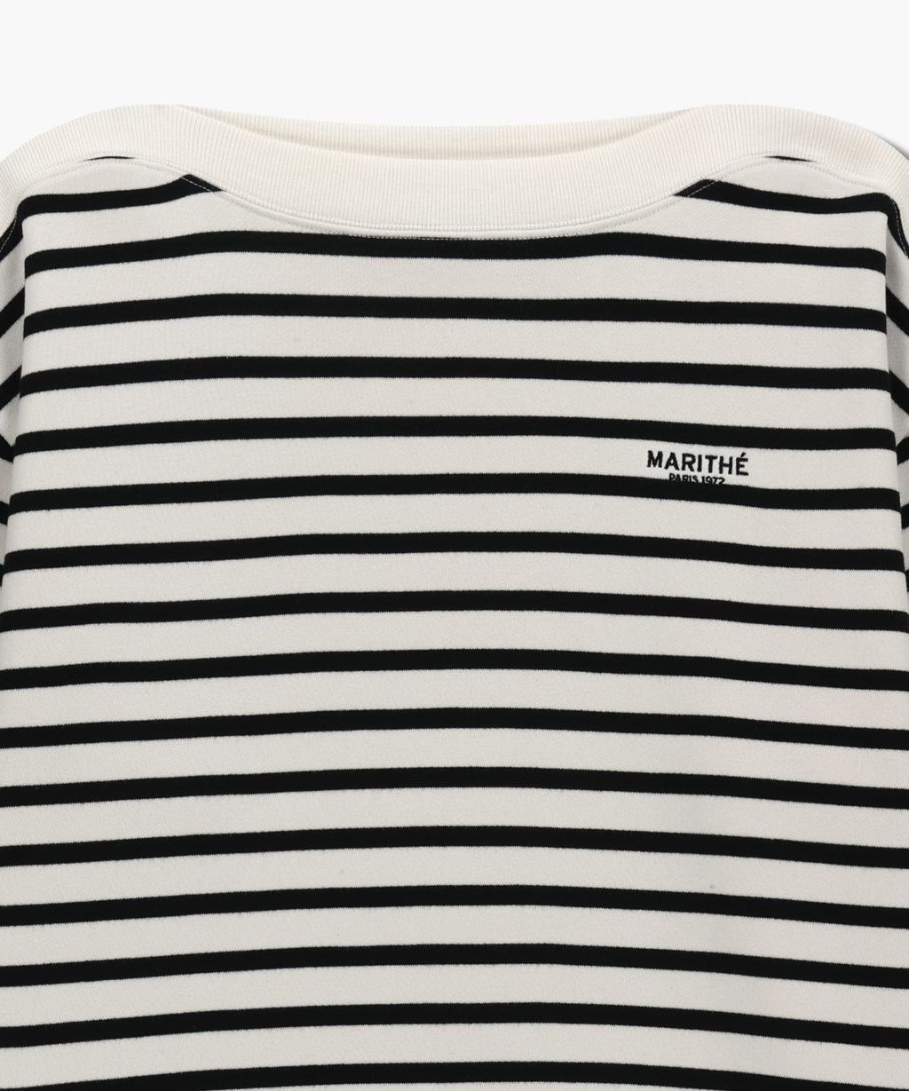 Marithe & Francois Girbaud - Boat Neck Oversized Sweatshirt (Ivory) product image 8 | TRAB K-Fashion Australia