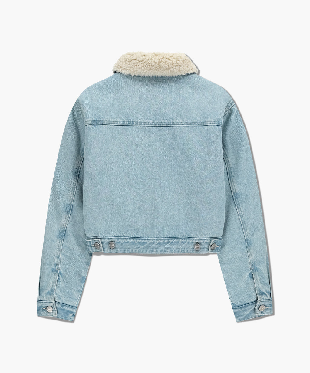 Marithe & Francois Girbaud - Crop Shearling Denim Jacket (Light Blue) product image 8 | TRAB K-Fashion Australia