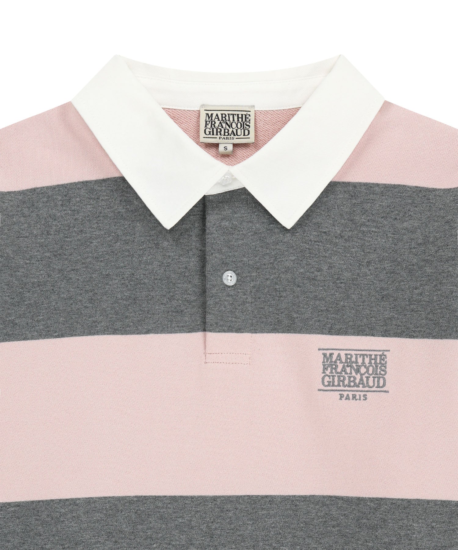 Marithe & Francois Girbaud - Small Classic Logo Rugby Stripe Sweatshirt (Light Pink) product image 8 | TRAB K-Fashion Australia