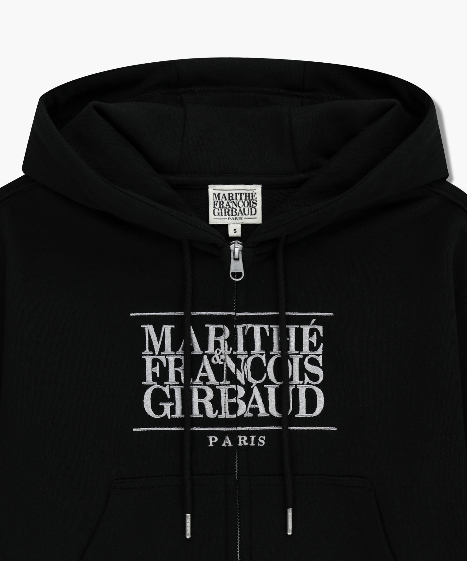 Marithe & Francois Girbaud - Embroidery Classic Logo Crop Hoodie Zipup (Black) product image 8 | TRAB K-Fashion Australia