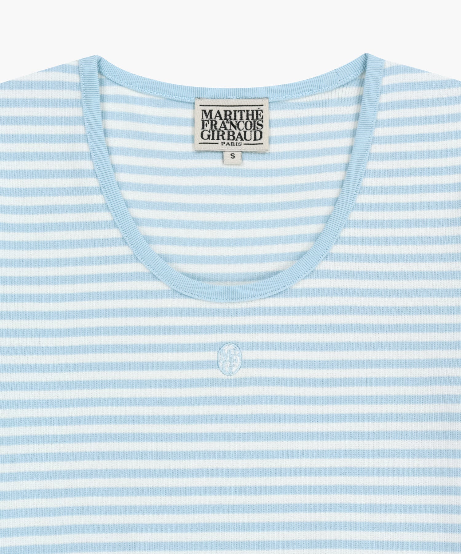 Marithe & Francois Girbaud - Deep Neck Ringer Tee (Sky Blue) product image 8 | TRAB K-Fashion Australia