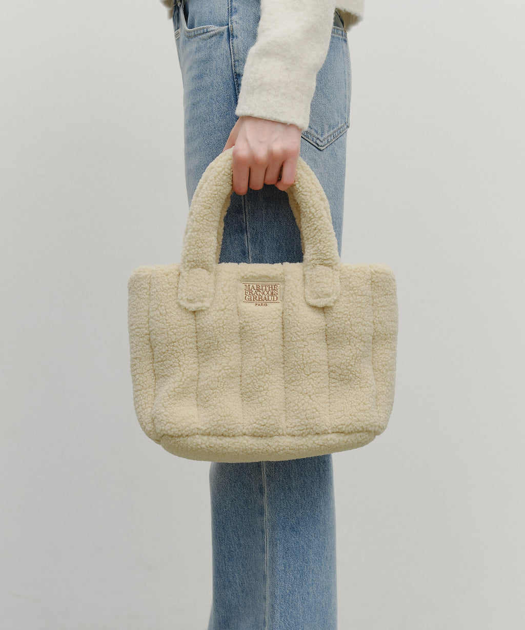 Marithe & Francois Girbaud - Classic Logo Boucle Padding Bag (Beige) product image 8 | TRAB K-Fashion Australia