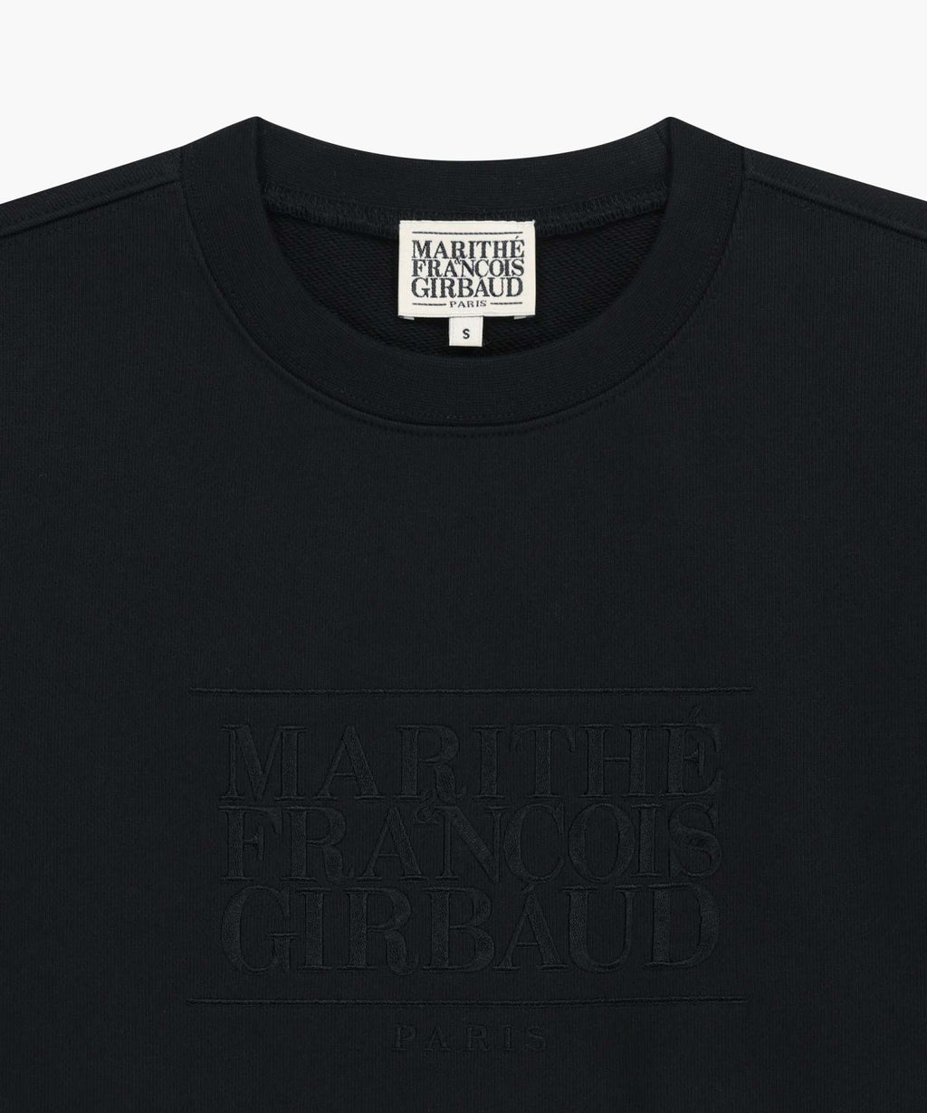Marithe & Francois Girbaud - Classic Logo Embroidery Sweatshirt (Black Black) product image 8 | TRAB K-Fashion Australia