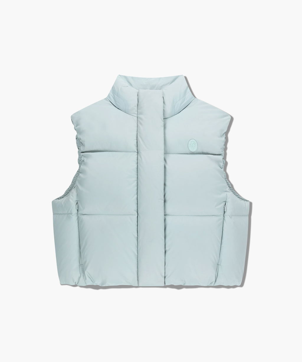 Marithe & Francois Girbaud - Circle Logo Crop Hooded Down Vest (Mint Gray) product image 8 | TRAB K-Fashion Australia