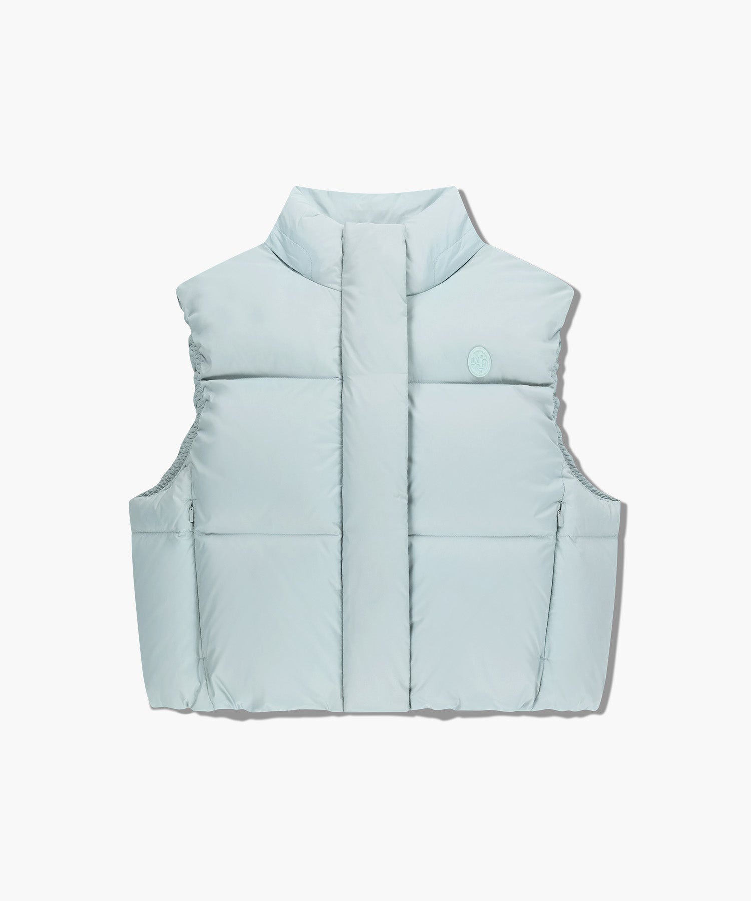 Marithe & Francois Girbaud - Circle Logo Crop Hooded Down Vest (Mint Gray) product image 8 | TRAB K-Fashion Australia