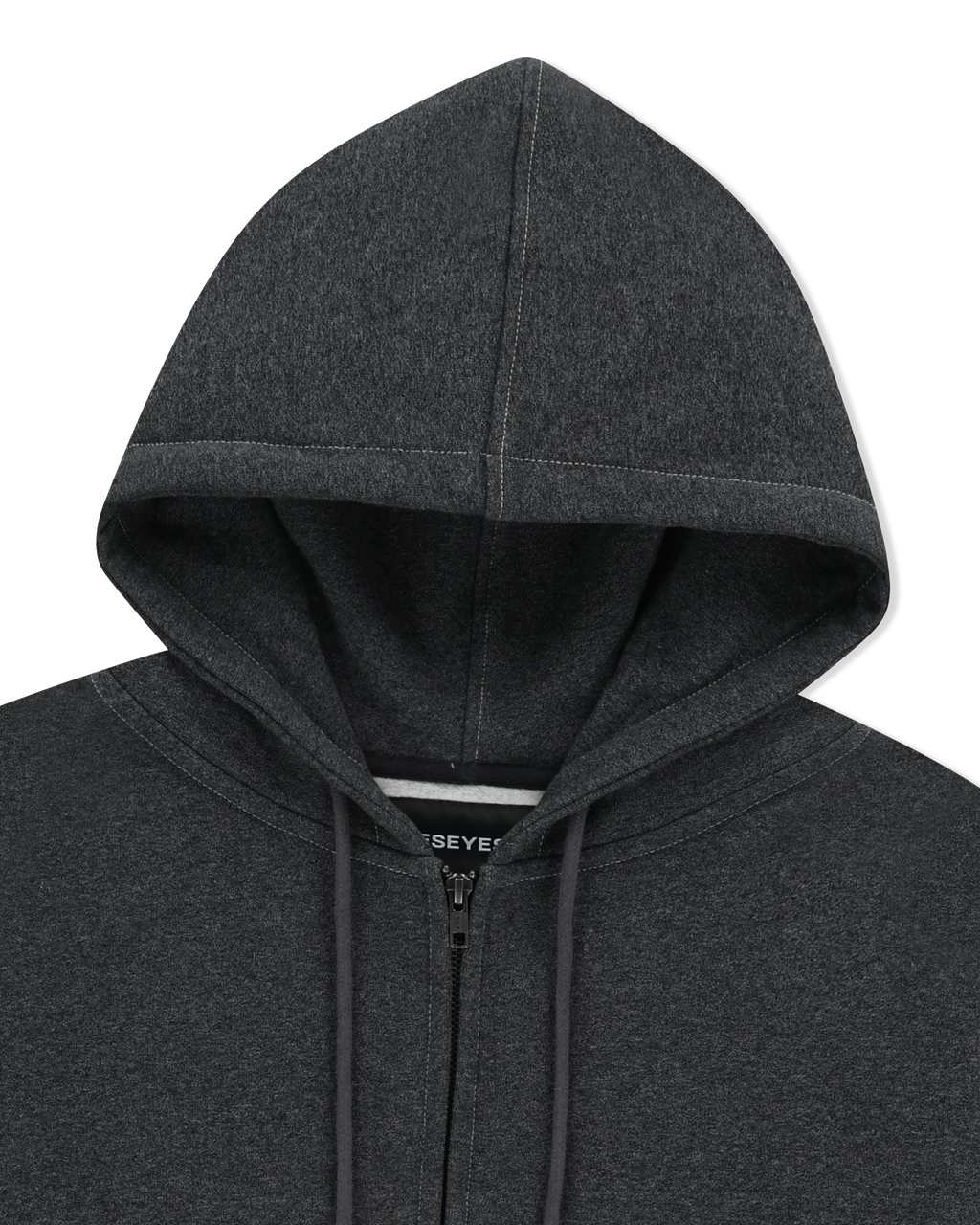 yeseyesee - Y.E.S Stitch Pocket Zip Up Hoodie (Charcoal) product image 5 | TRAB K-Fashion Australia