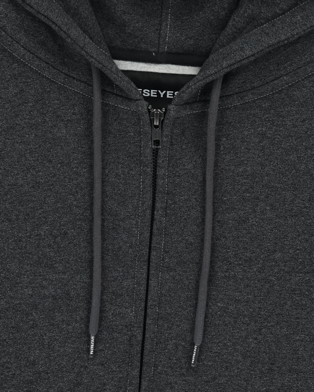 yeseyesee - Y.E.S Stitch Pocket Zip Up Hoodie (Charcoal) product image 6 | TRAB K-Fashion Australia