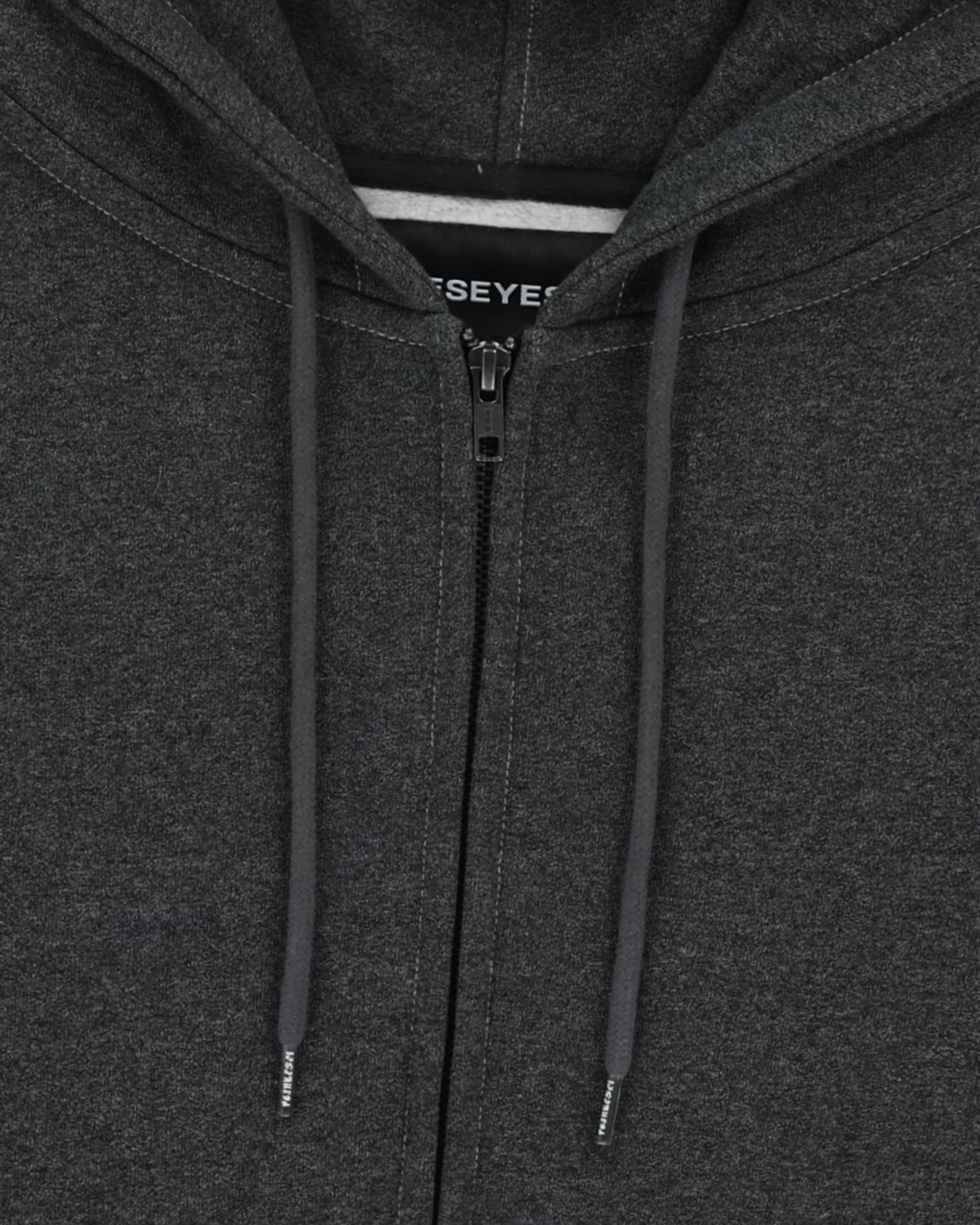 yeseyesee - Y.E.S Stitch Pocket Zip Up Hoodie (Charcoal) product image 6 | TRAB K-Fashion Australia