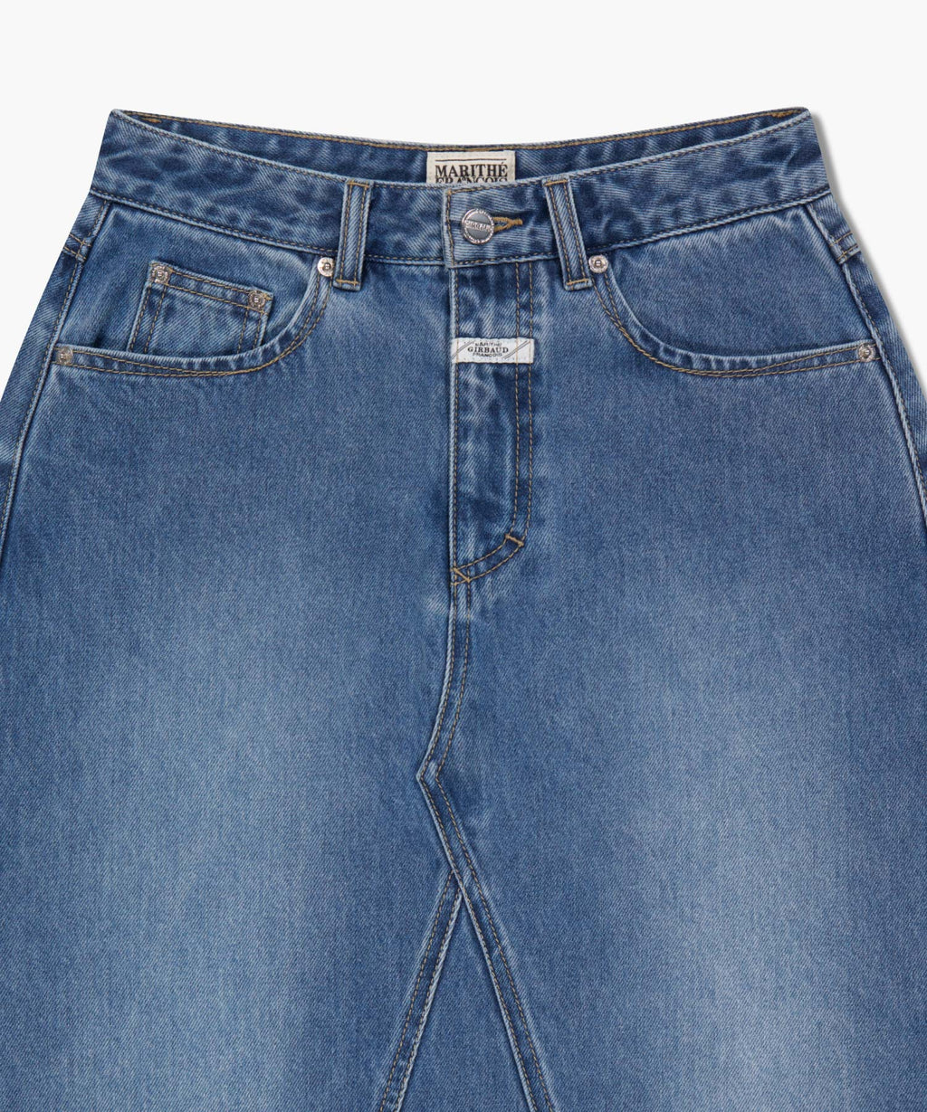 Marithe & Francois Girbaud - A-line Denim Midi Skirt (Light Blue) product image 8 | TRAB K-Fashion Australia