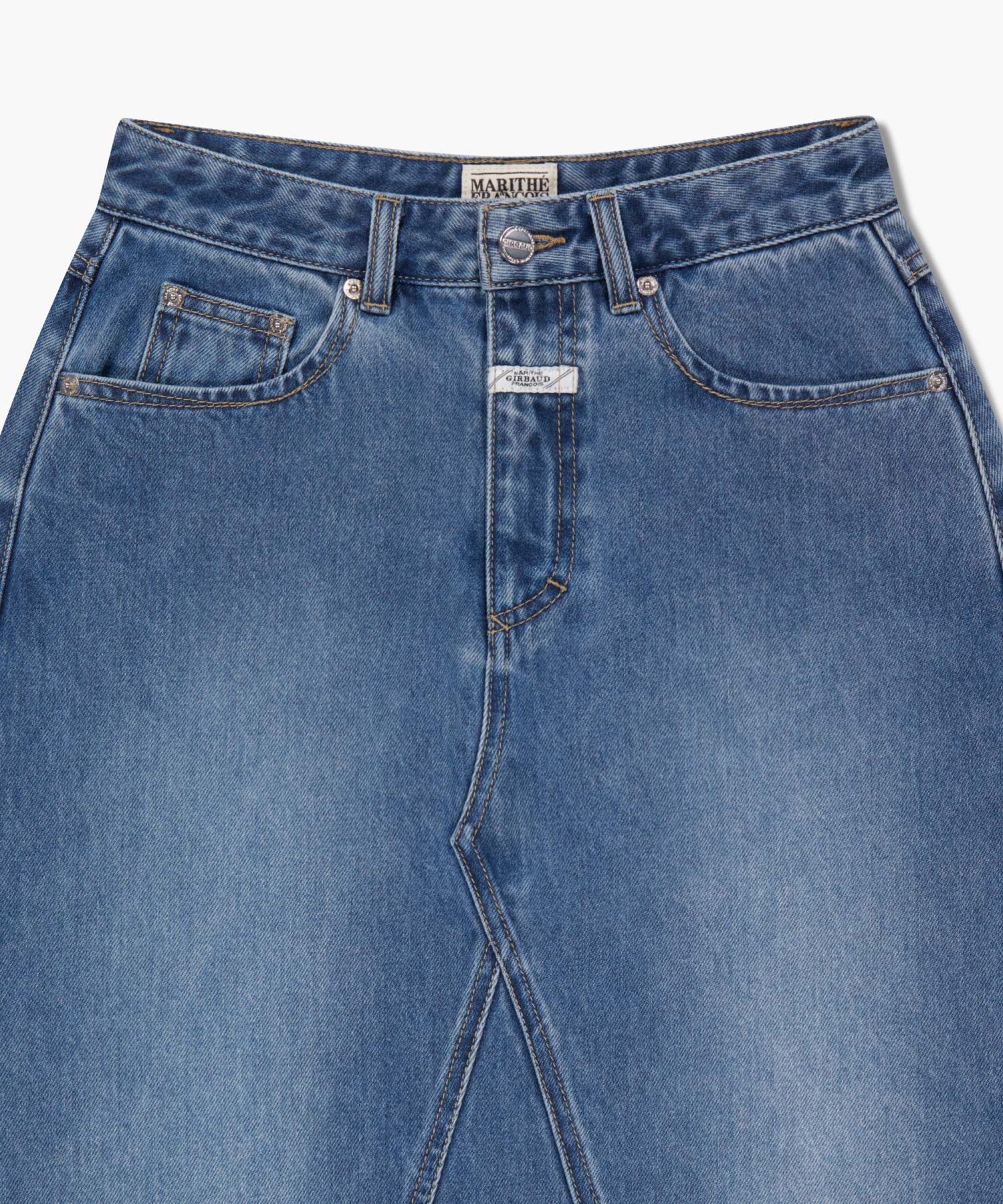 Marithe & Francois Girbaud - A-line Denim Midi Skirt (Light Blue) product image 8 | TRAB K-Fashion Australia