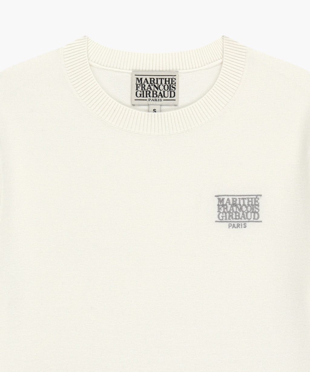 Marithe & Francois Girbaud - Small Classic Logo Half Knit Pullover (Ivory) product image 10 | TRAB K-Fashion Australia