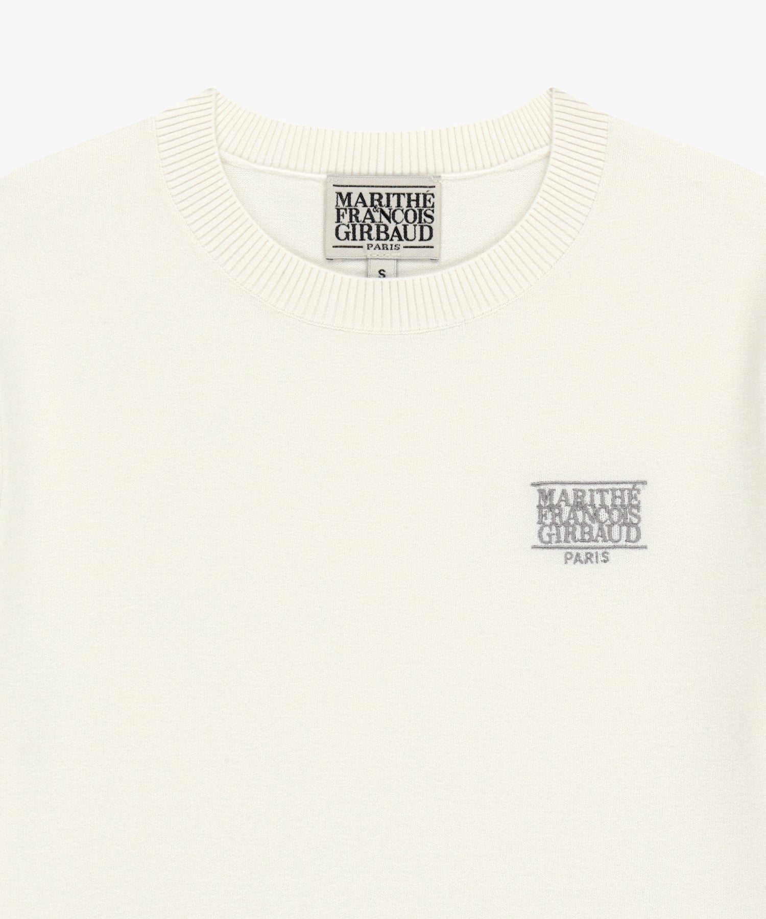Marithe & Francois Girbaud - Small Classic Logo Half Knit Pullover (Ivory) product image 10 | TRAB K-Fashion Australia
