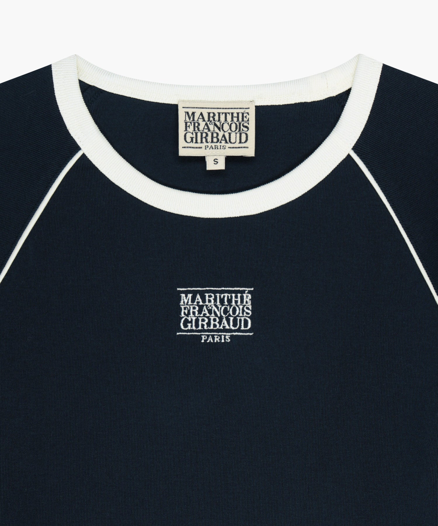 Marithe & Francois Girbaud - Aerocool Small Classic Logo Ringer Slim Crop Tee (Navy) product image 8 | TRAB K-Fashion Australia