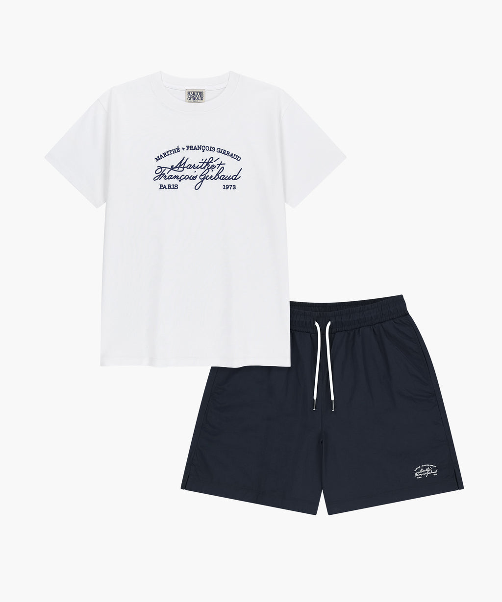 Marithe & Francois Girbaud - Logo Tee+nylon Shorts Set-up (White) product image 8 | TRAB K-Fashion Australia