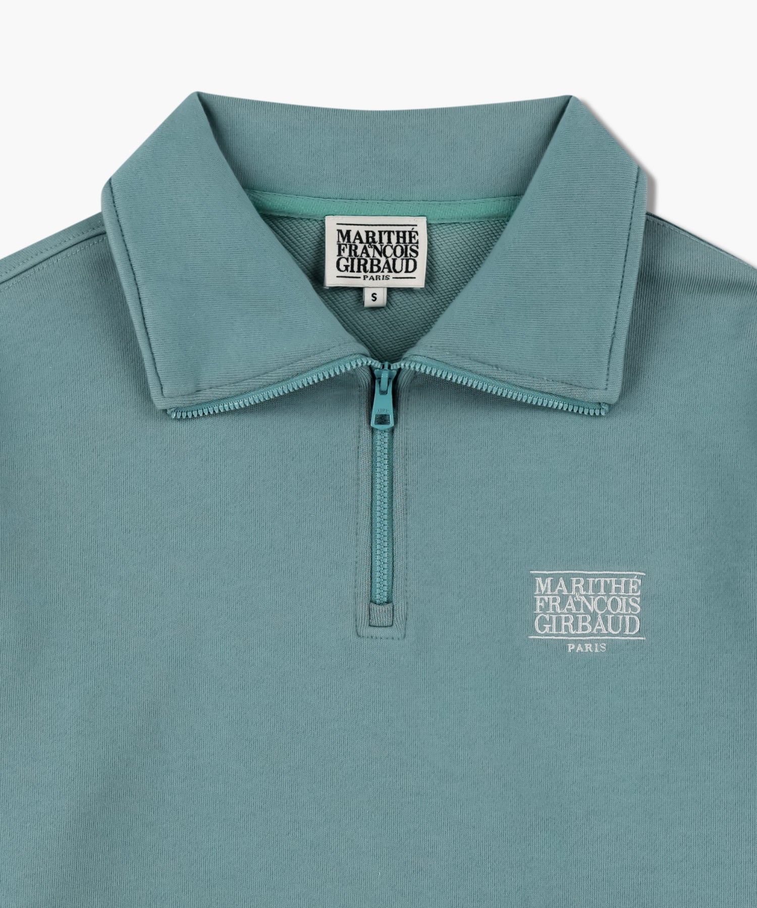 Marithe & Francois Girbaud - Classic Logo Half Zipup Sweatshirt (Mint Gray) product image 8 | TRAB K-Fashion Australia