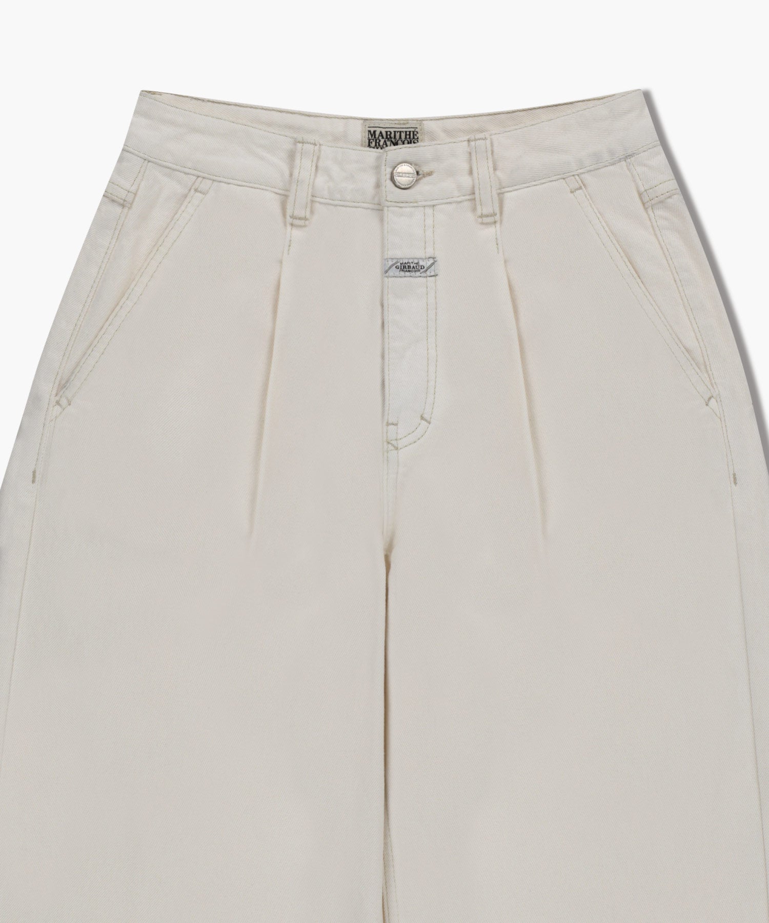 Marithe & Francois Girbaud - Low-waist Tuck Wide Denim Pants (Ecru) product image 9 | TRAB K-Fashion Australia