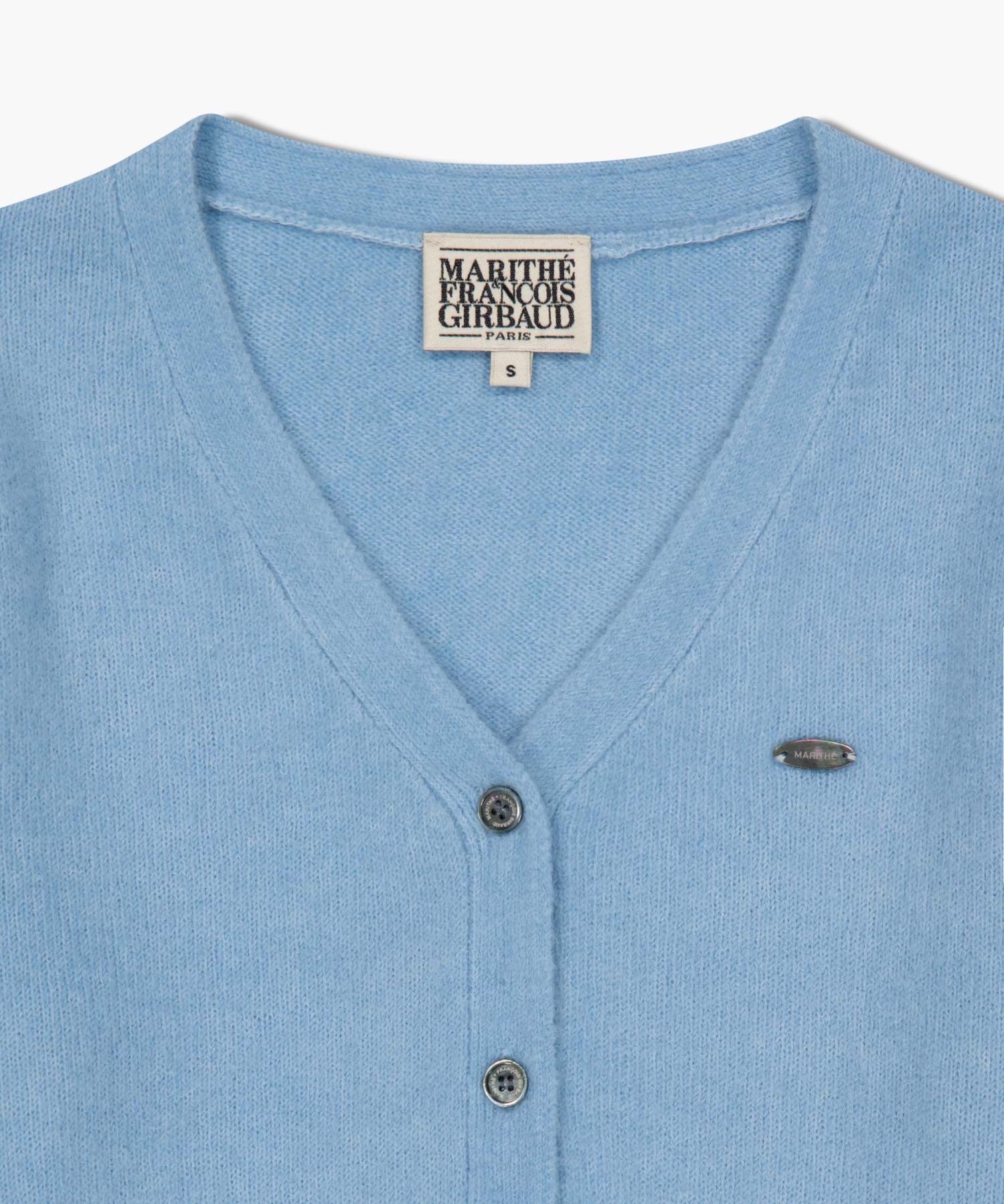 Marithe & Francois Girbaud - V-neck Crop Cardigan (Sky Blue) product image 8 | TRAB K-Fashion Australia