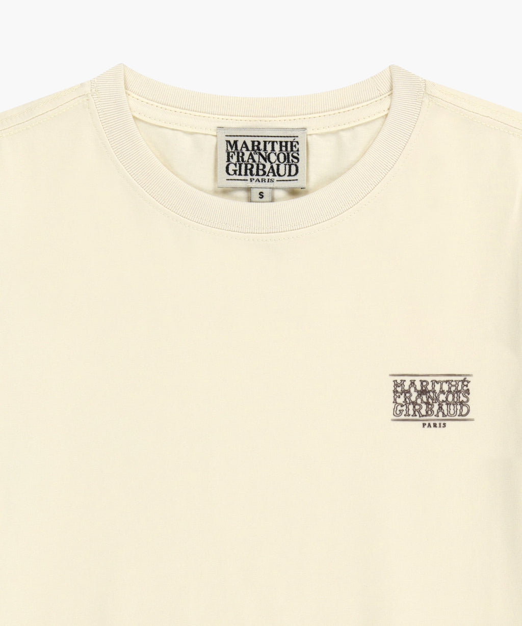 Marithe & Francois Girbaud - Antique Classic Logo Slim Crop Tee (Cream) product image 8 | TRAB K-Fashion Australia
