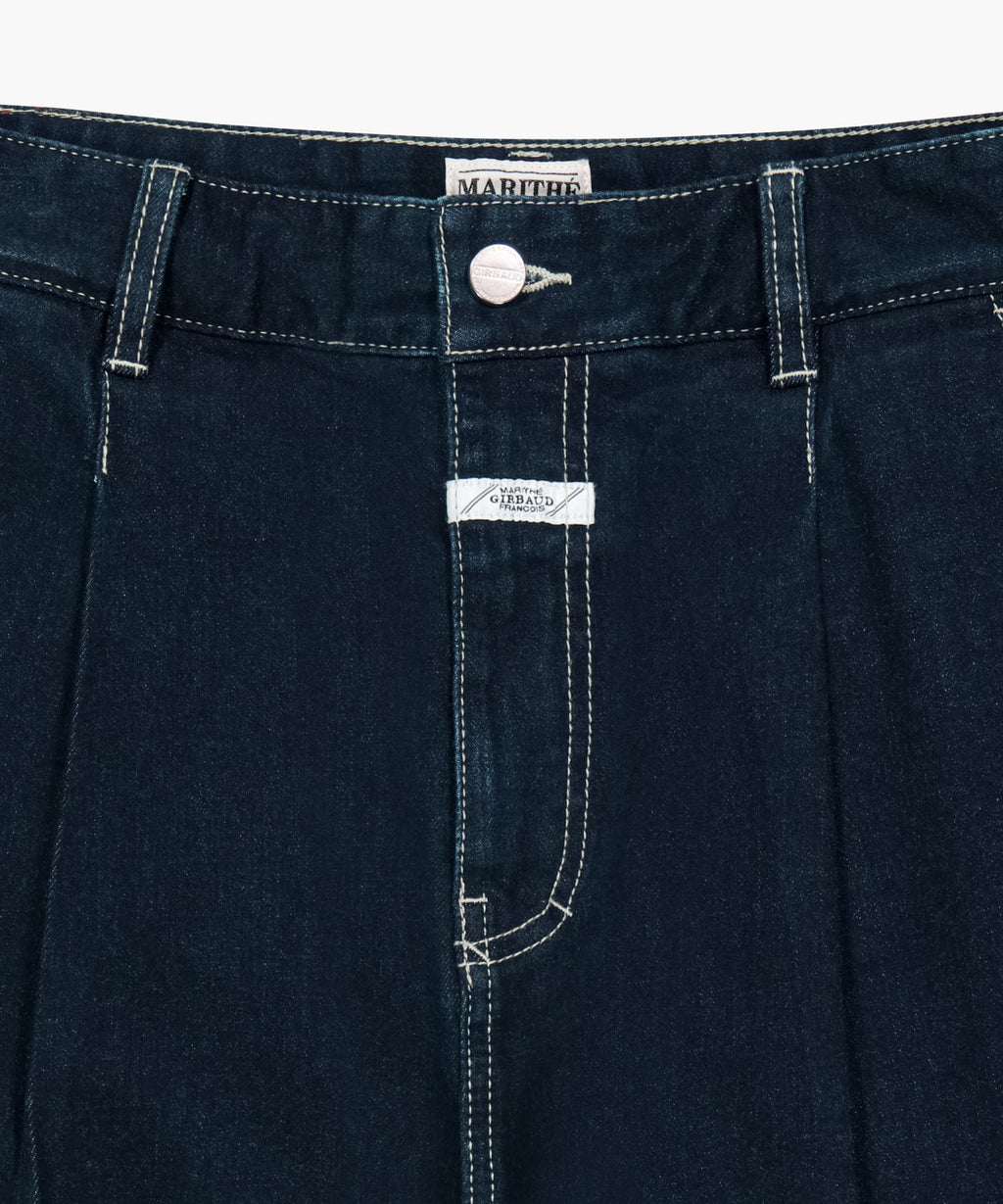 Marithe & Francois Girbaud - New M Low-waist Tuck Wide Denim Pants (Dark Blue) product image 8 | TRAB K-Fashion Australia