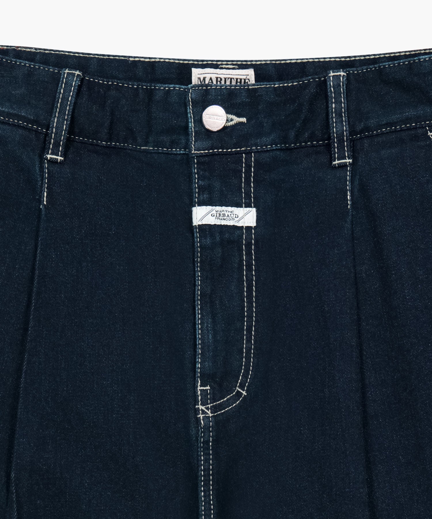 Marithe & Francois Girbaud - New M Low-waist Tuck Wide Denim Pants (Dark Blue) product image 8 | TRAB K-Fashion Australia
