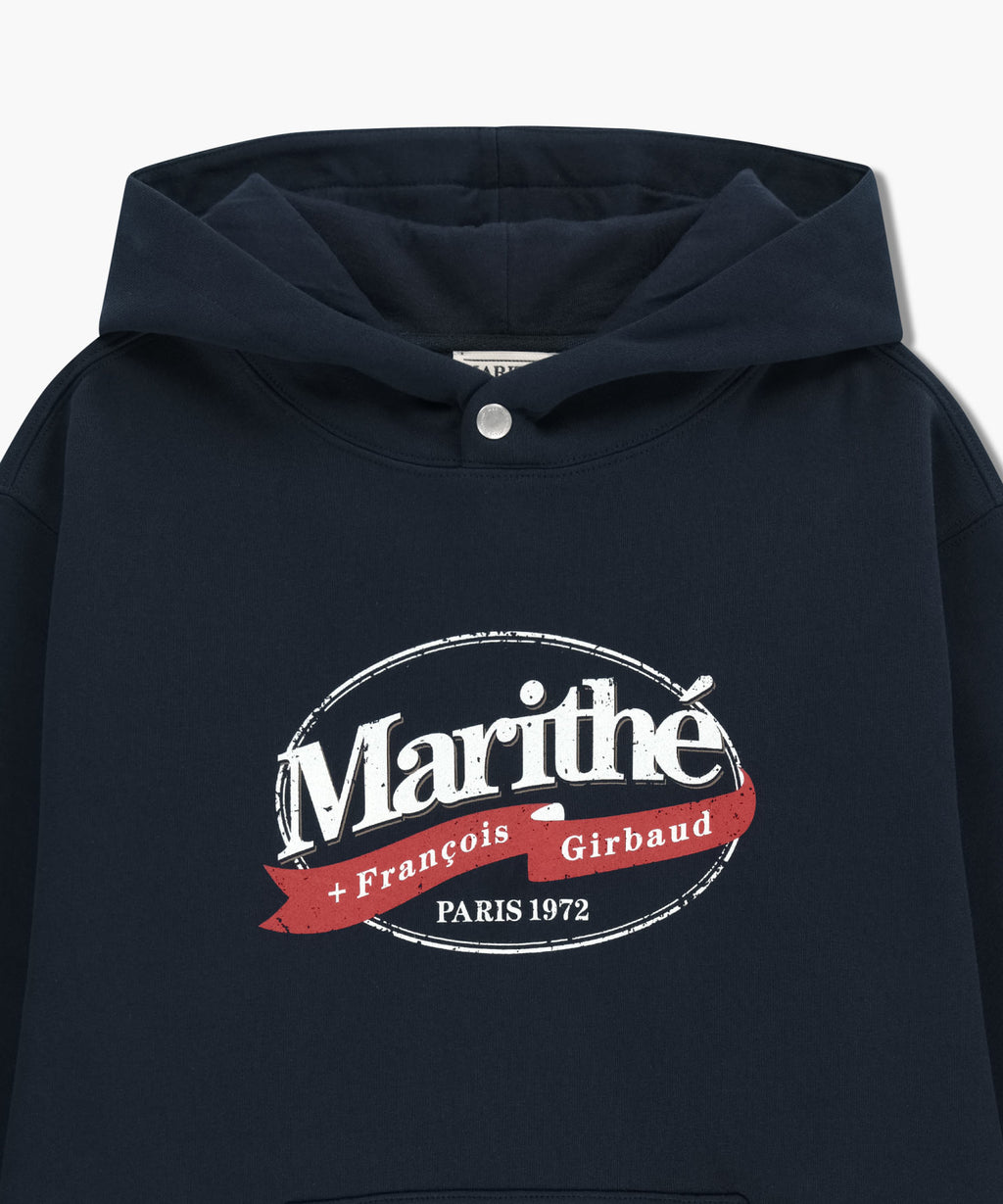 Marithe & Francois Girbaud - Vintage Stamp Graphic Hoodie (brushed) (Navy) product image 8 | TRAB K-Fashion Australia