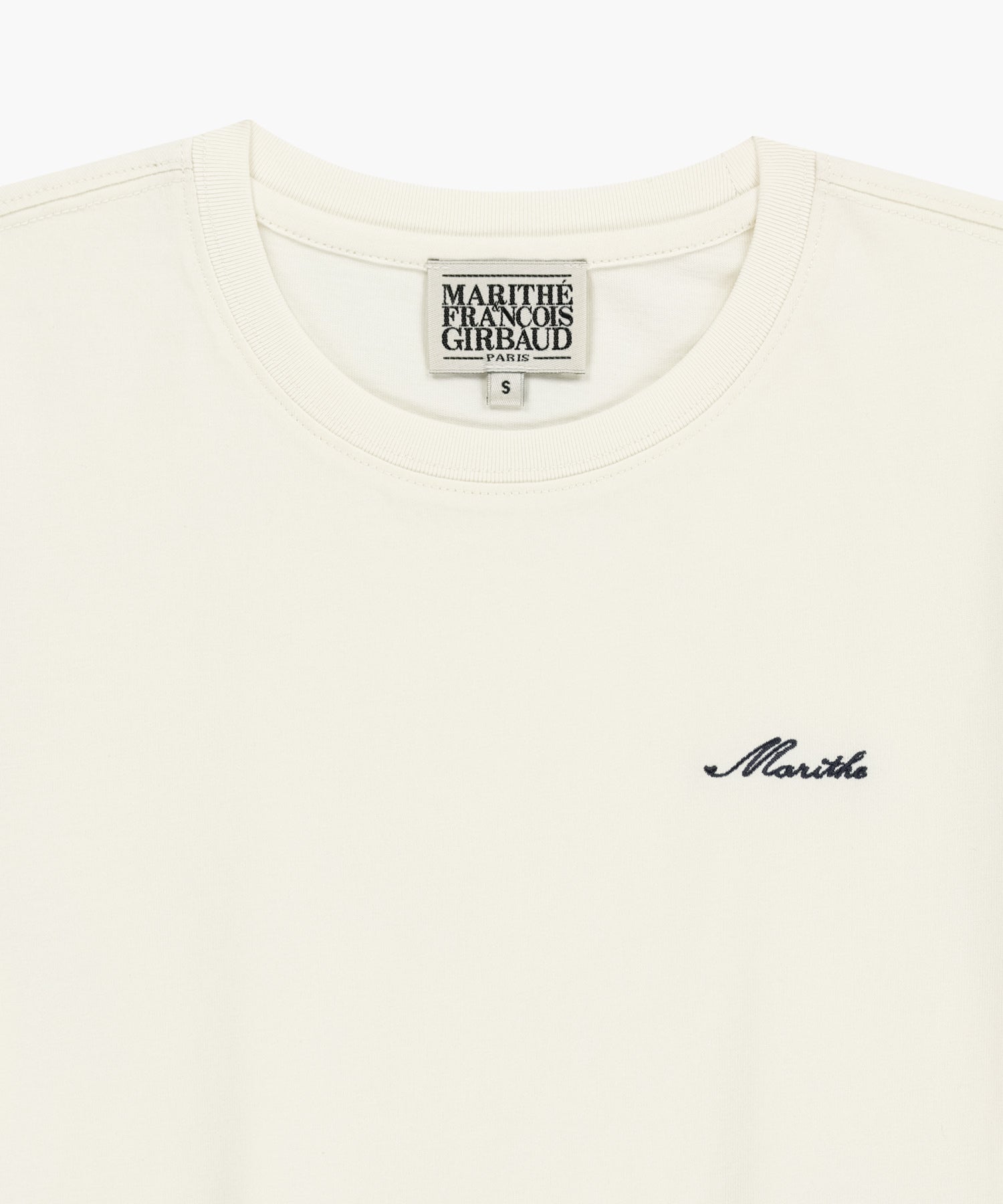 Marithe & Francois Girbaud - Small Lettering Slim Crop Tee (Ivory) product image 8 | TRAB K-Fashion Australia