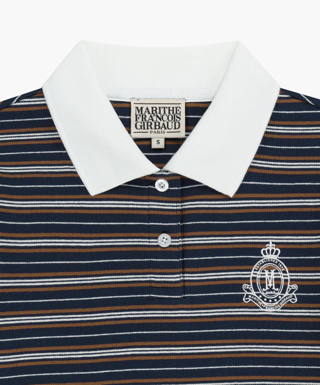 Marithe & Francois Girbaud - Stripe Slim Crop Collar Tee (Navy) product image 8 | TRAB K-Fashion Australia