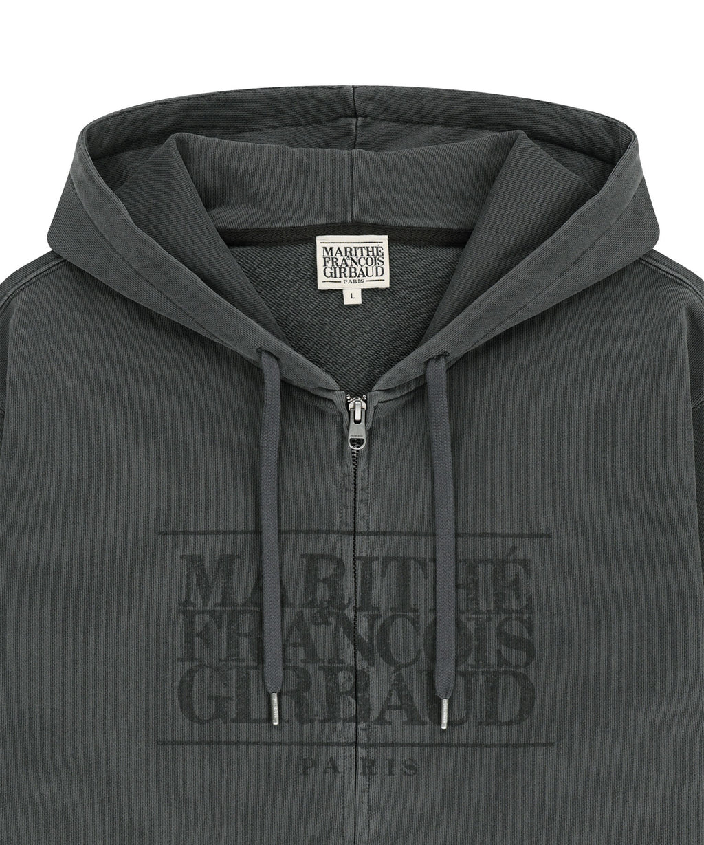 Marithe & Francois Girbaud - Classic Logo Dyeing Hoodie Zipup (Charcoal) product image 8 | TRAB K-Fashion Australia