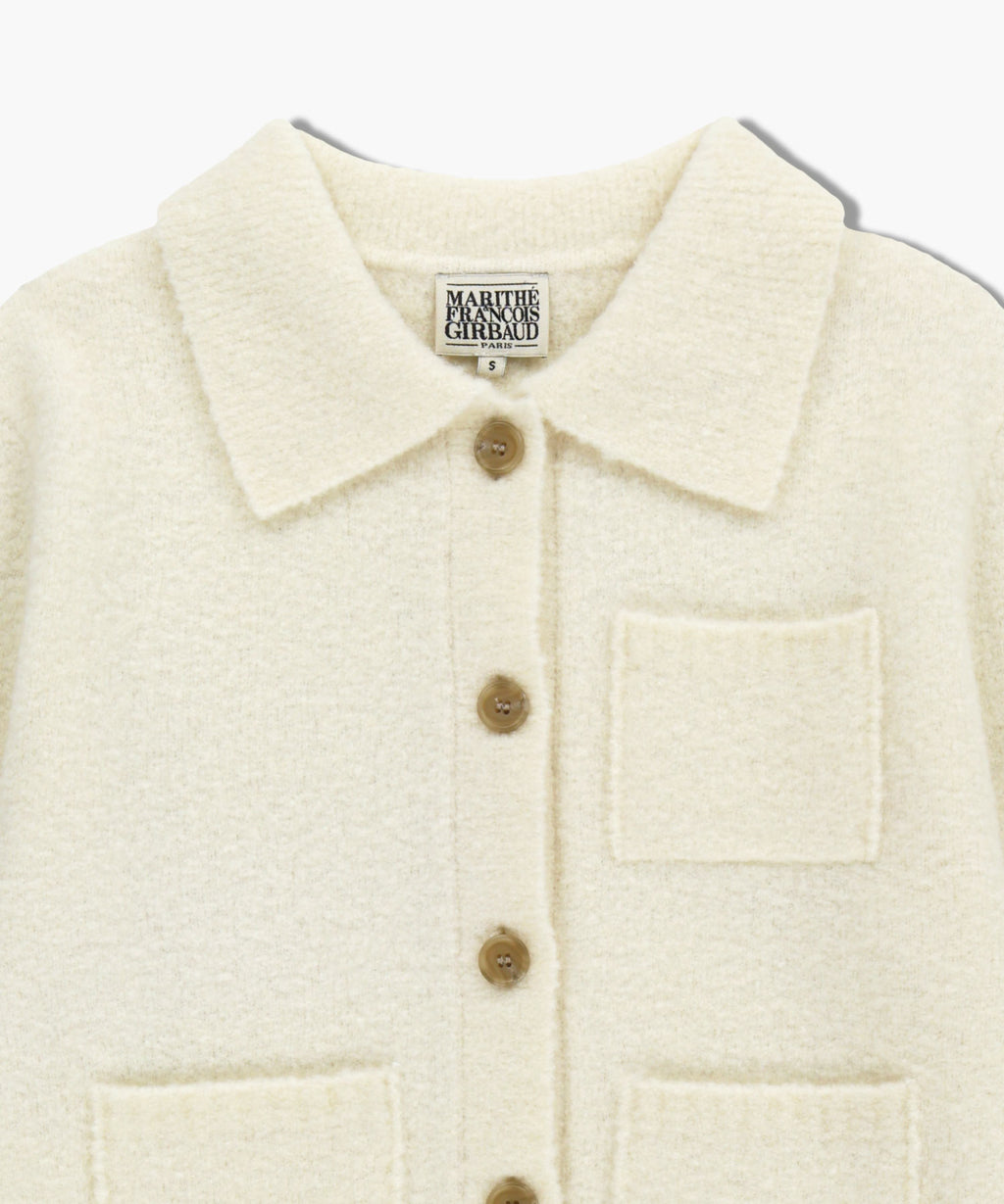 Marithe & Francois Girbaud - 3 Pocket Boucle Cardigan (Ivory) product image 8 | TRAB K-Fashion Australia