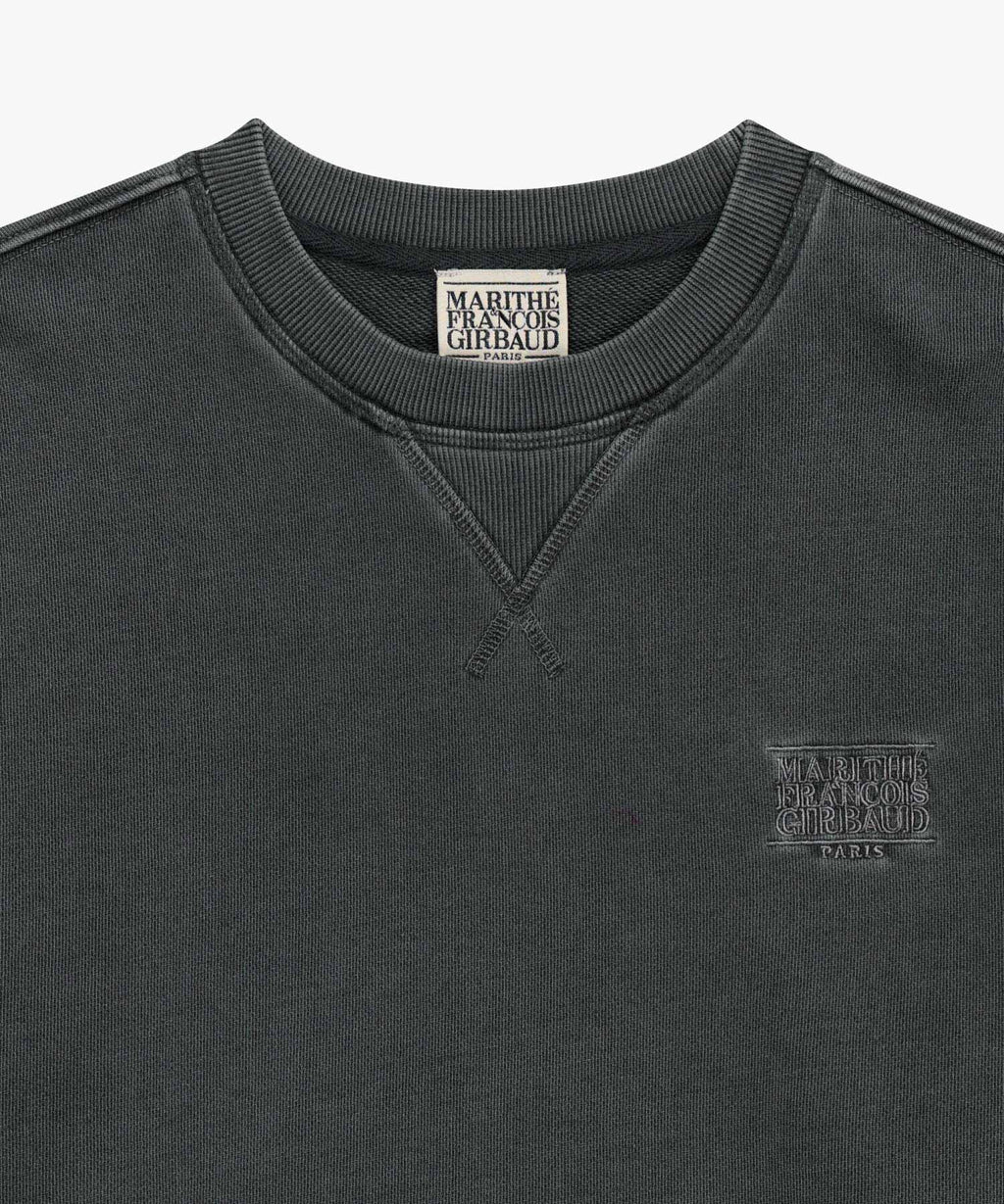 Marithe & Francois Girbaud - Outline Classic Logo Dyeing Oversized Sweatshirt (Charcoal) product image 8 | TRAB K-Fashion Australia