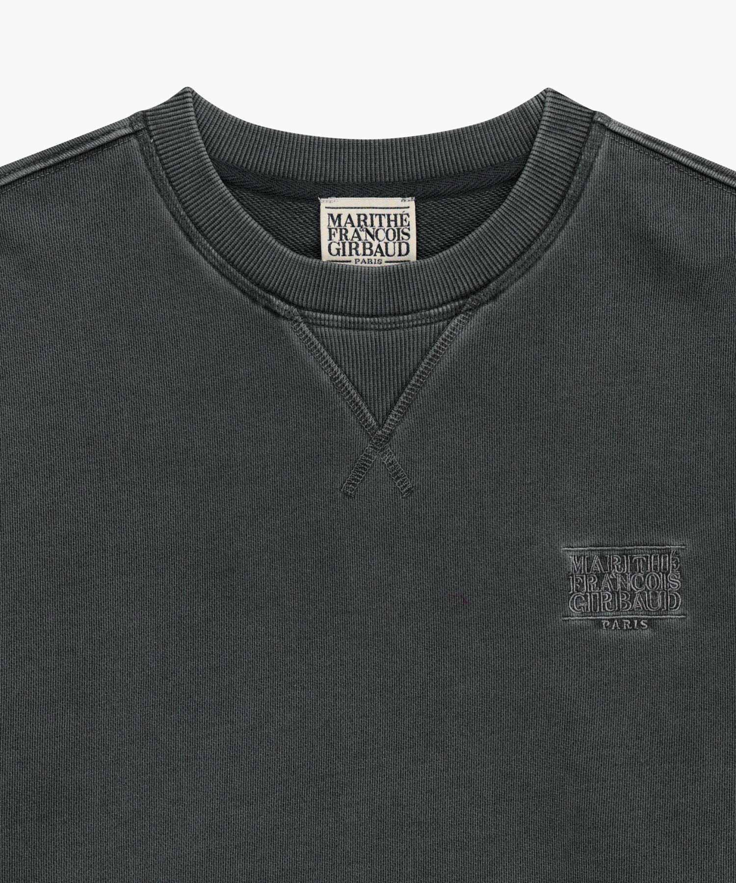 Marithe & Francois Girbaud - Outline Classic Logo Dyeing Oversized Sweatshirt (Charcoal) product image 8 | TRAB K-Fashion Australia