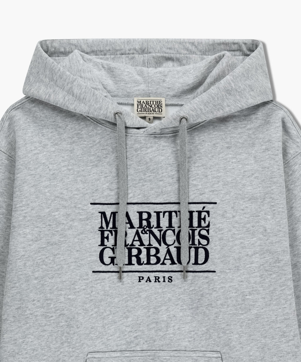 Marithe & Francois Girbaud - Classic Logo Embroidery Hoodie (brushed) (Heather Gray) product image 3 | TRAB K-Fashion Australia