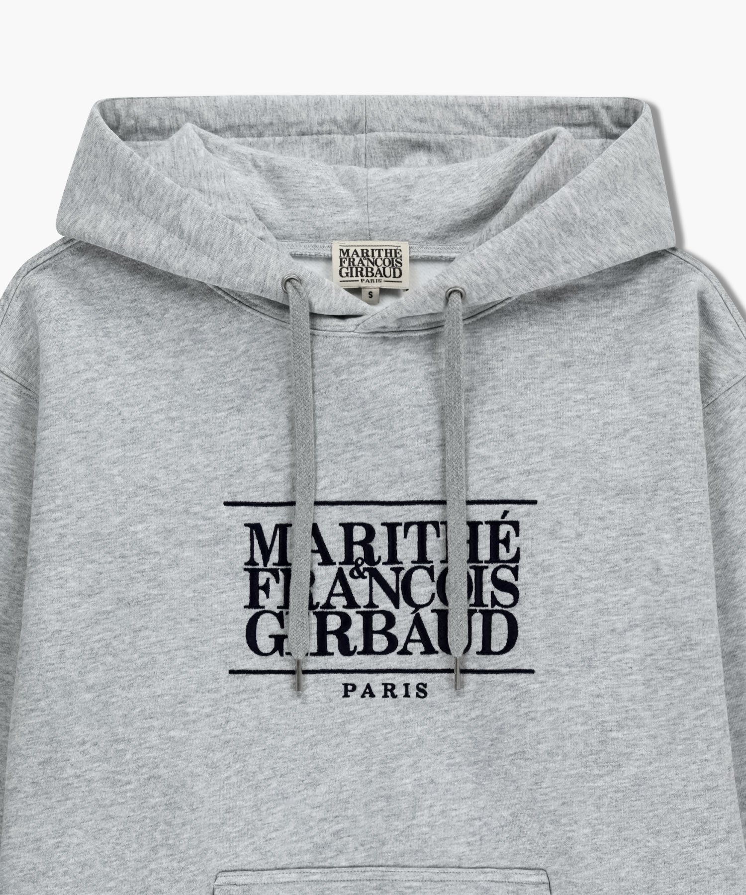 Marithe & Francois Girbaud - Classic Logo Embroidery Hoodie (brushed) (Heather Gray) product image 3 | TRAB K-Fashion Australia