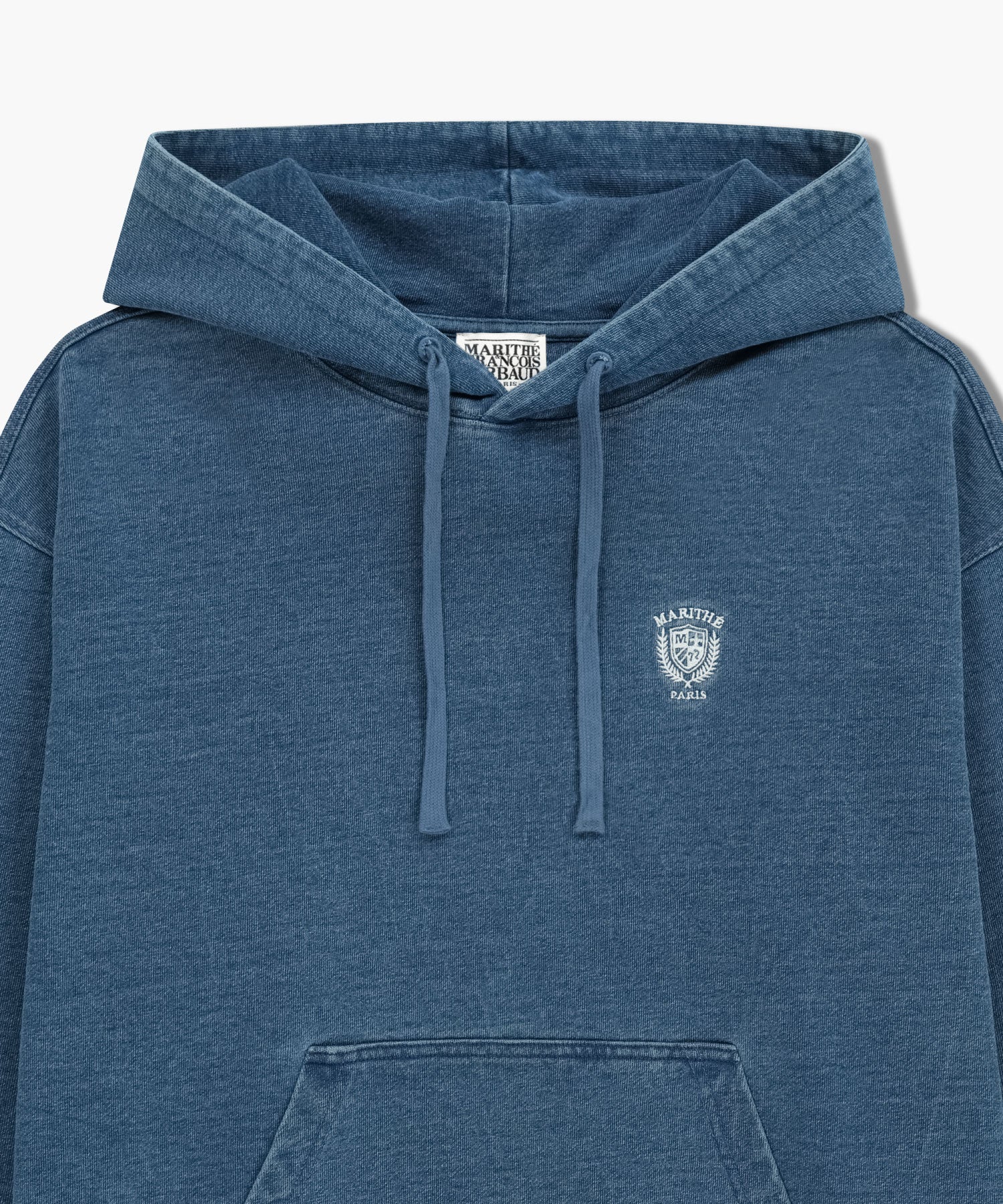 Marithe & Francois Girbaud - Crest Logo Garment Dyed Oversized Hoodie (Blue) product image 8 | TRAB K-Fashion Australia