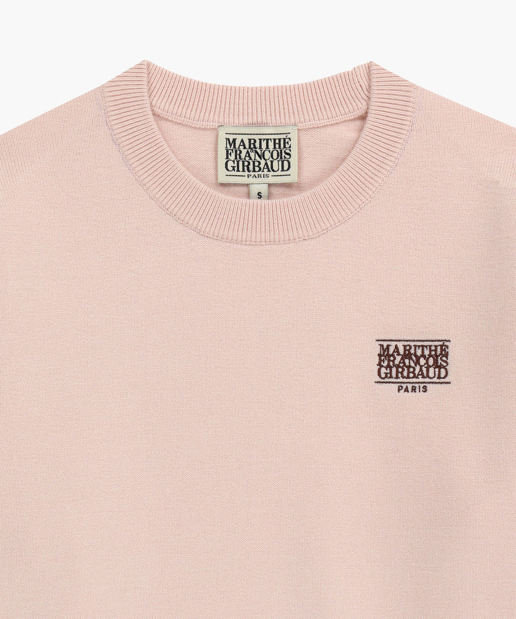 Marithe & Francois Girbaud - Small Classic Logo Crop Knit Pullover (Pink) product image 8 | TRAB K-Fashion Australia