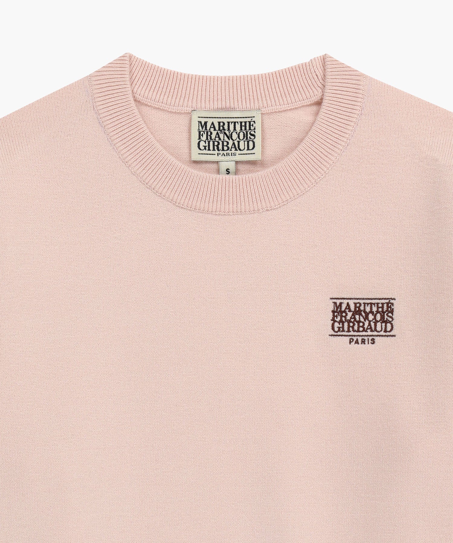 Marithe & Francois Girbaud - Small Classic Logo Crop Knit Pullover (Pink) product image 8 | TRAB K-Fashion Australia