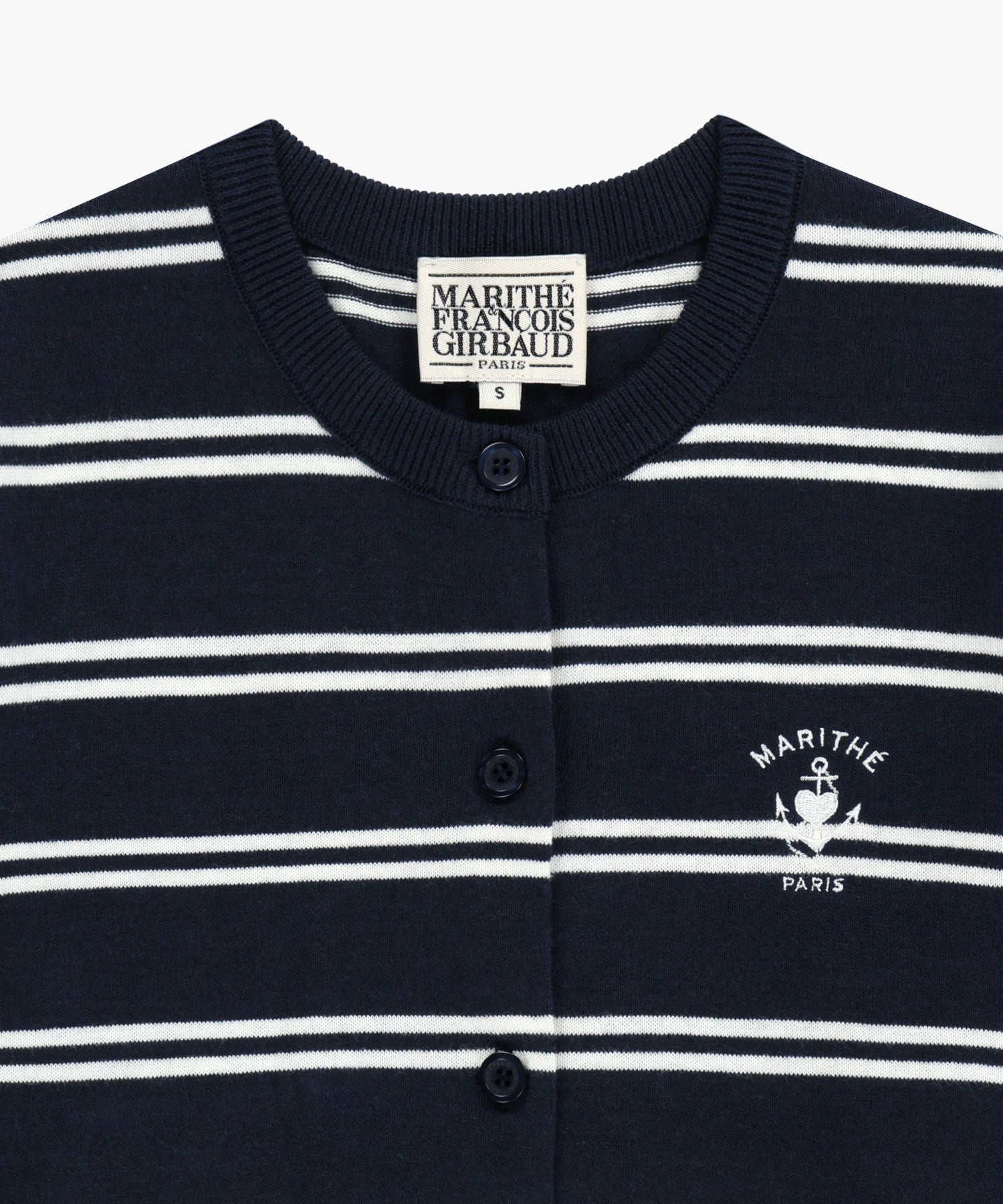 Marithe & Francois Girbaud - Stripe Knit Cardigan (Navy) product image 8 | TRAB K-Fashion Australia