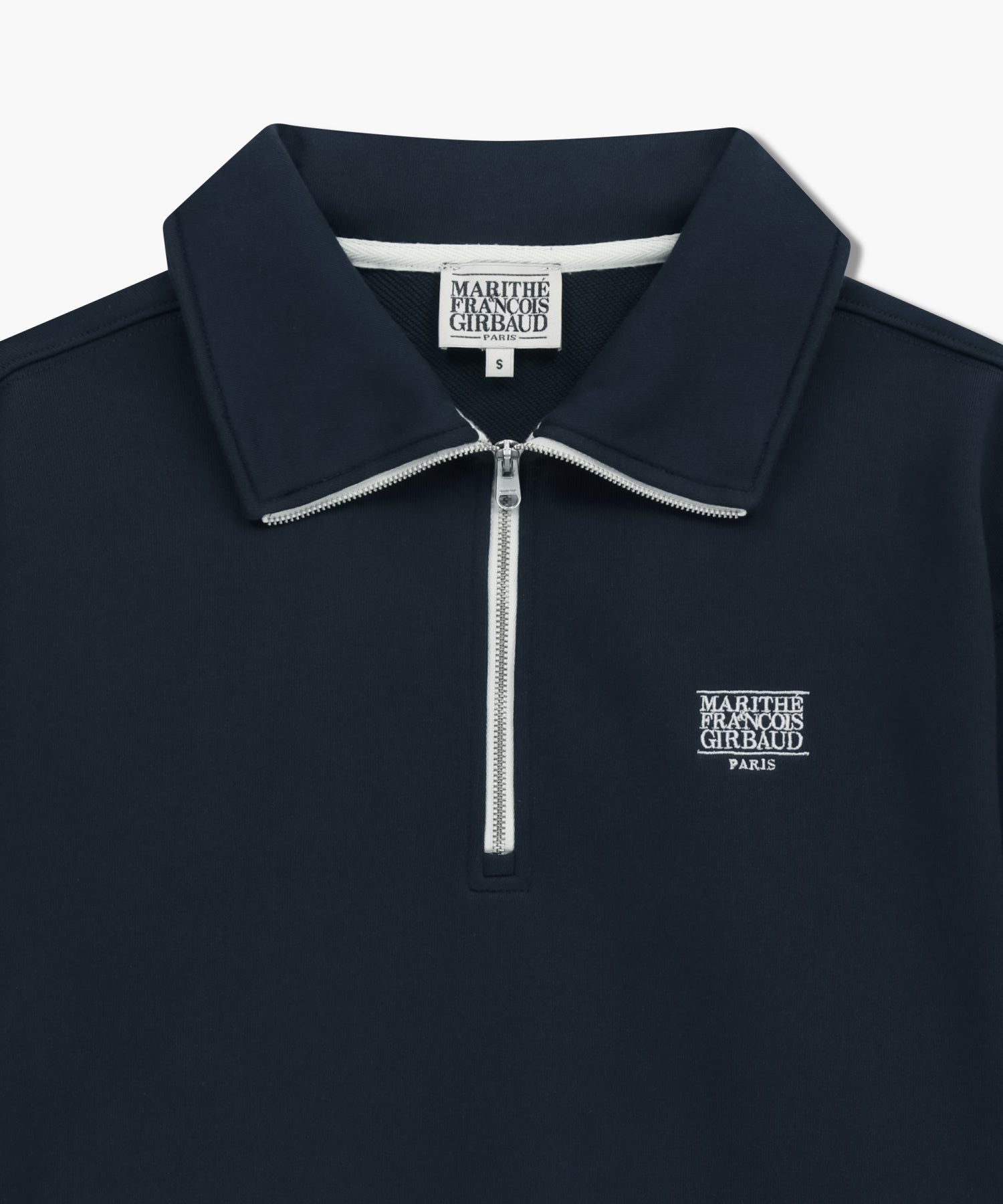 Marithe & Francois Girbaud - Classic Logo Half Zipup Crop Sweatshirt (Navy) product image 8 | TRAB K-Fashion Australia