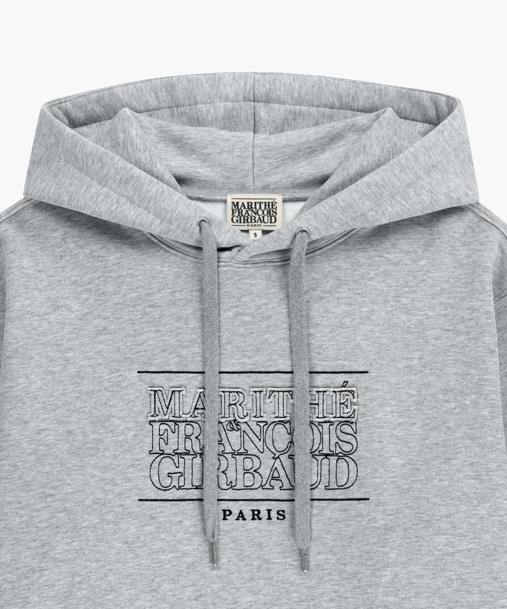 Marithe & Francois Girbaud - Classic Logo Applique Mix Hoodie (Heather Gray) product image 8 | TRAB K-Fashion Australia