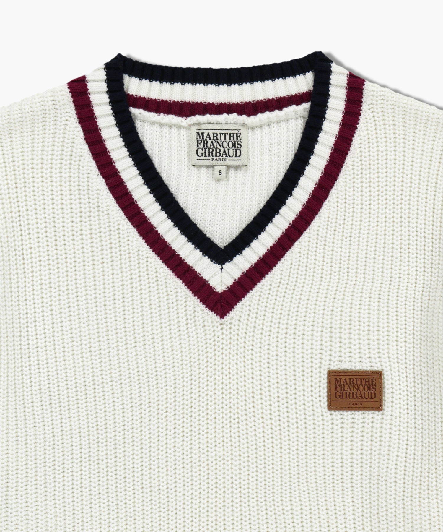 Marithe & Francois Girbaud - V Neck Knit Pullover (Ivory) product image 8 | TRAB K-Fashion Australia