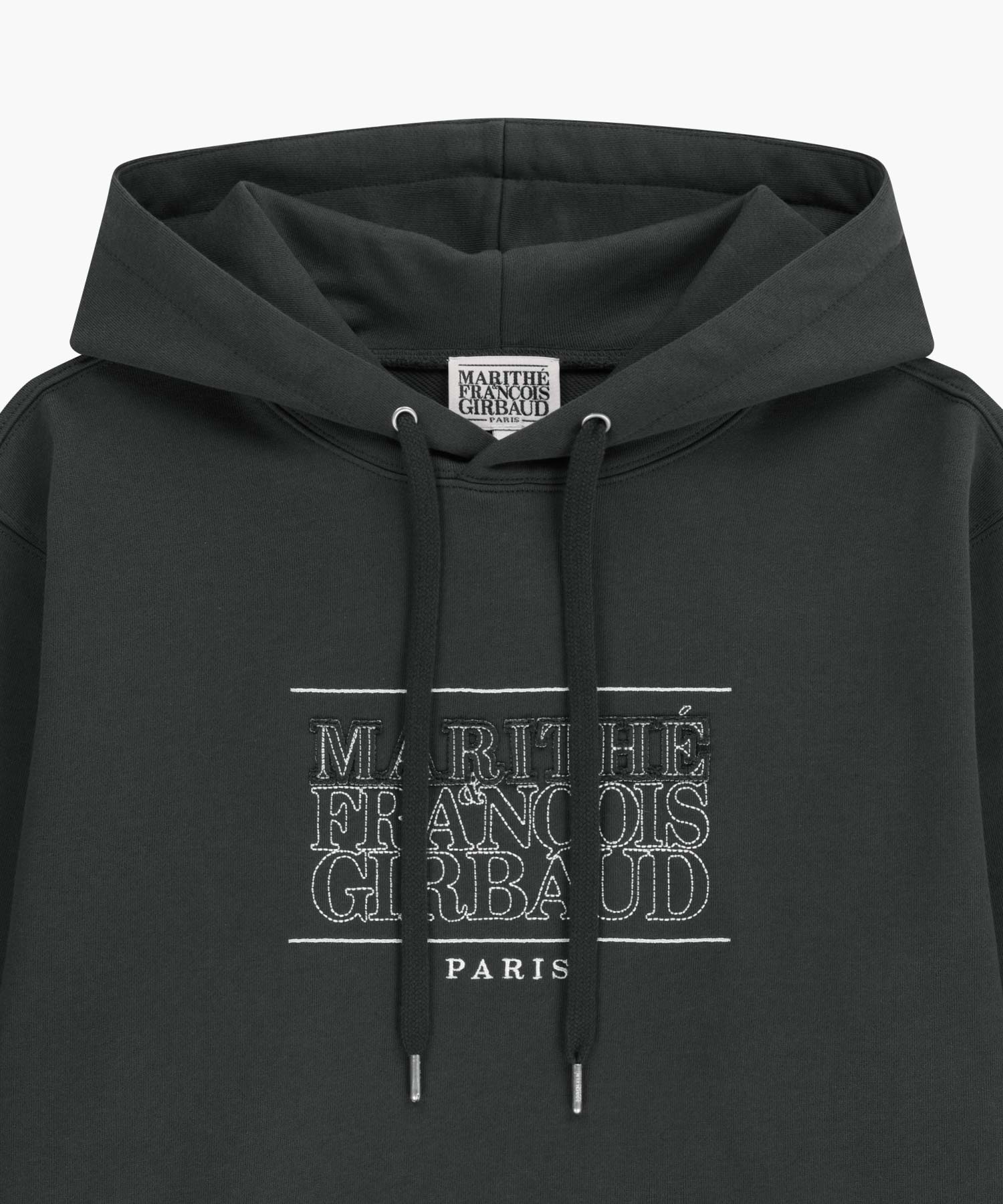 Marithe & Francois Girbaud - Classic Logo Applique Mix Hoodie (Charcoal) product image 8 | TRAB K-Fashion Australia