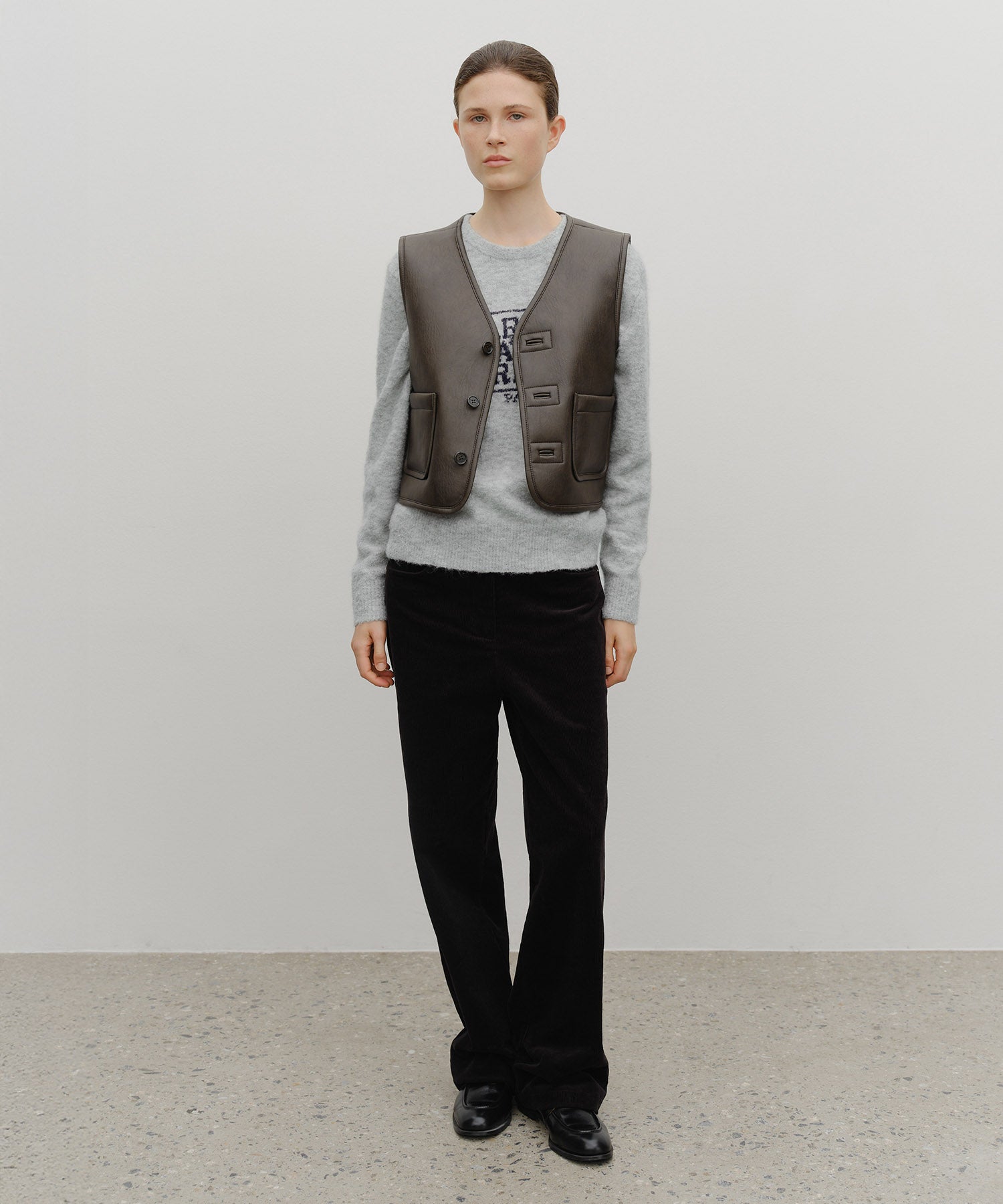 Marithe & Francois Girbaud - Faux Leather Mustang Crop Vest (Brown) product image 8 | TRAB K-Fashion Australia