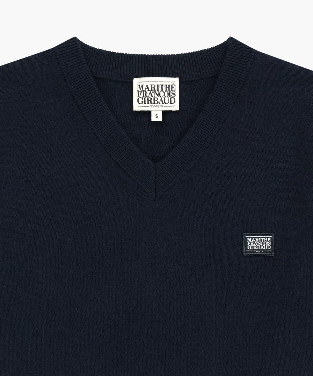 Marithe & Francois Girbaud - V-neck Knit Pullover (Navy) product image 8 | TRAB K-Fashion Australia