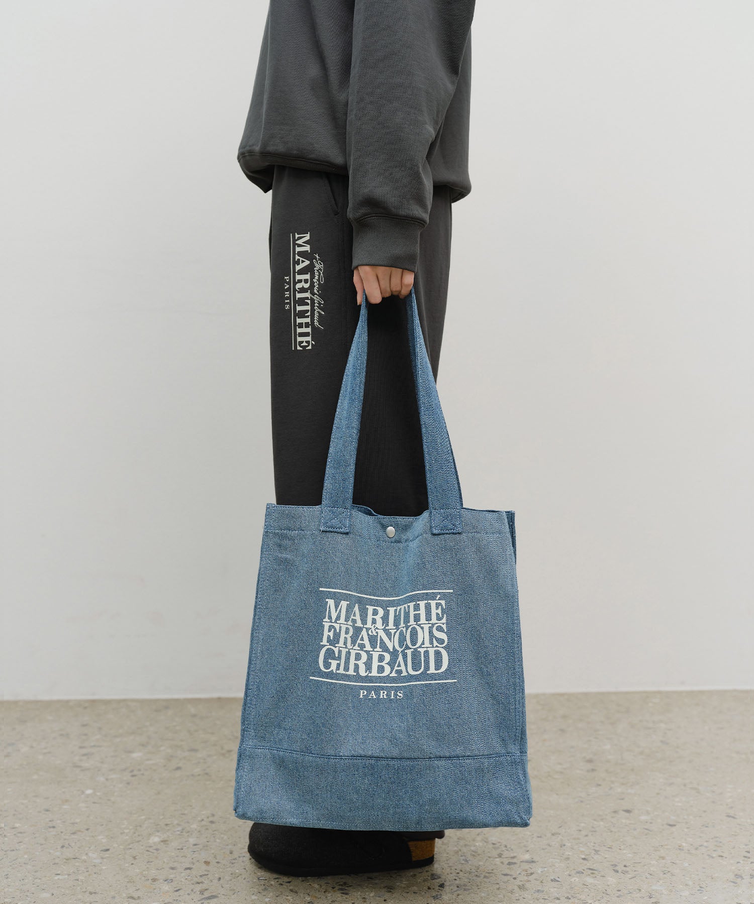Marithe & Francois Girbaud - Classic Logo Big Shopper Bag (Light Blue) product image 8 | TRAB K-Fashion Australia