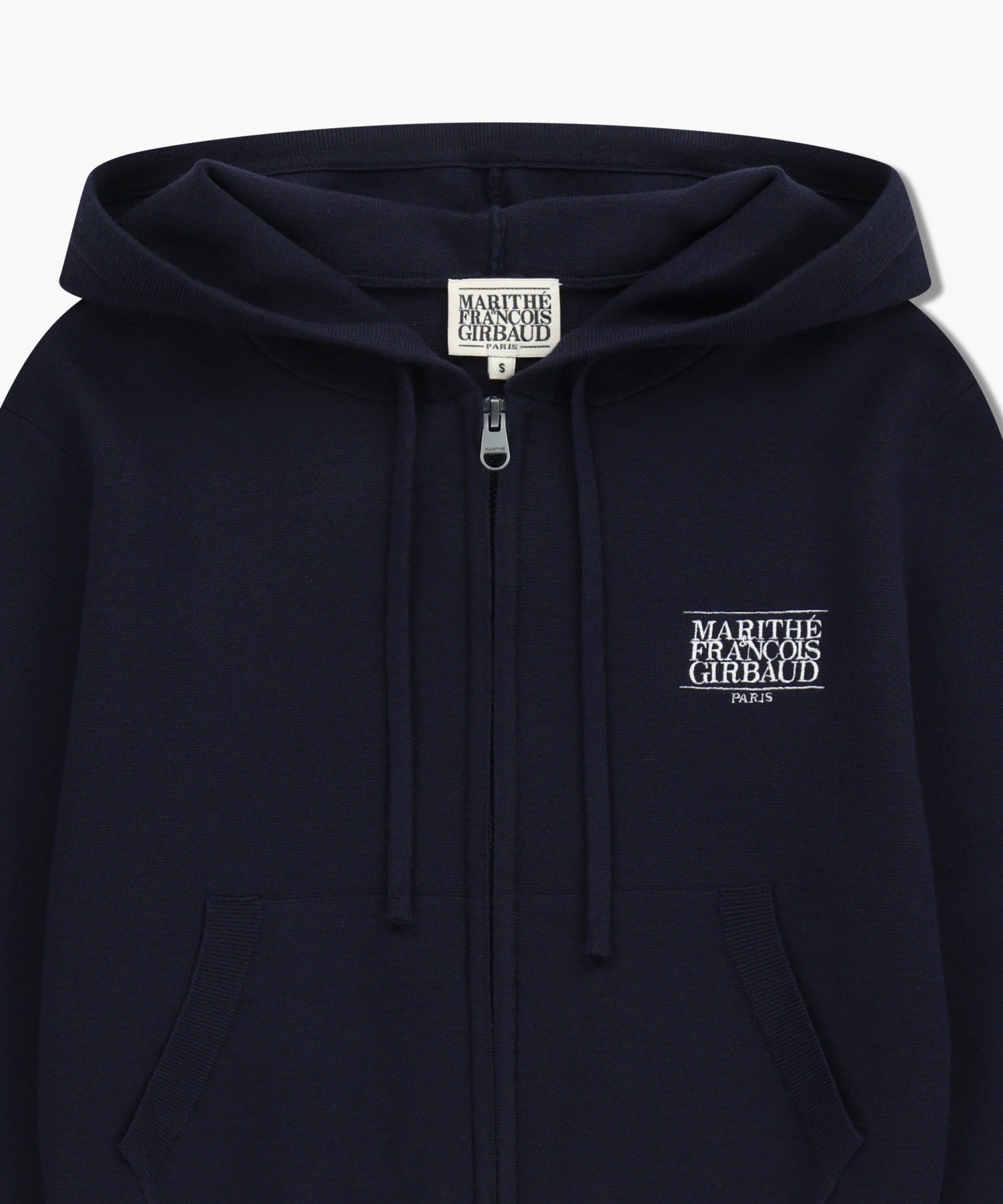 Marithe & Francois Girbaud - Classic Logo Crop Knit Hoodie Zipup (Navy) product image 8 | TRAB K-Fashion Australia