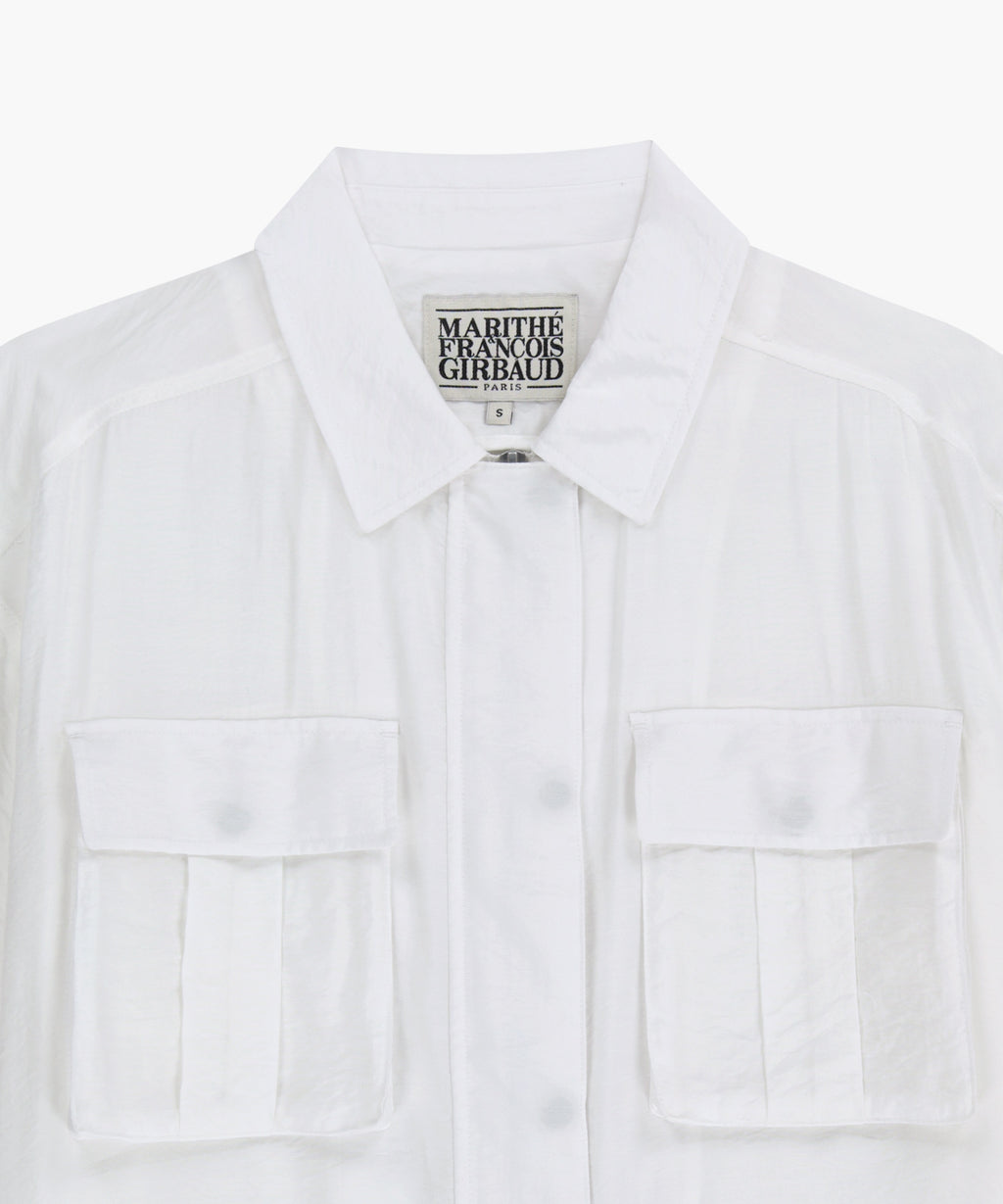 Marithe & Francois Girbaud - Crop Sheer Jacket (White) product image 8 | TRAB K-Fashion Australia