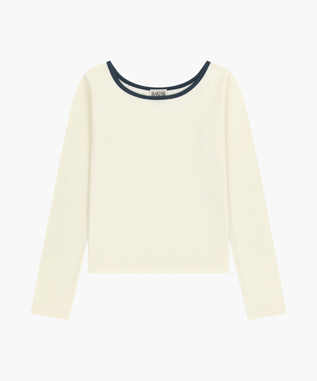Marithe & Francois Girbaud - Sleeveless Layered Long Sleeve Tee (Ivory) product image 8 | TRAB K-Fashion Australia