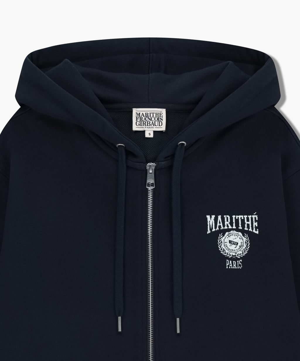 Marithe & Francois Girbaud - Big College Logo Graphic Hoodie Zipup (Navy) product image 8 | TRAB K-Fashion Australia