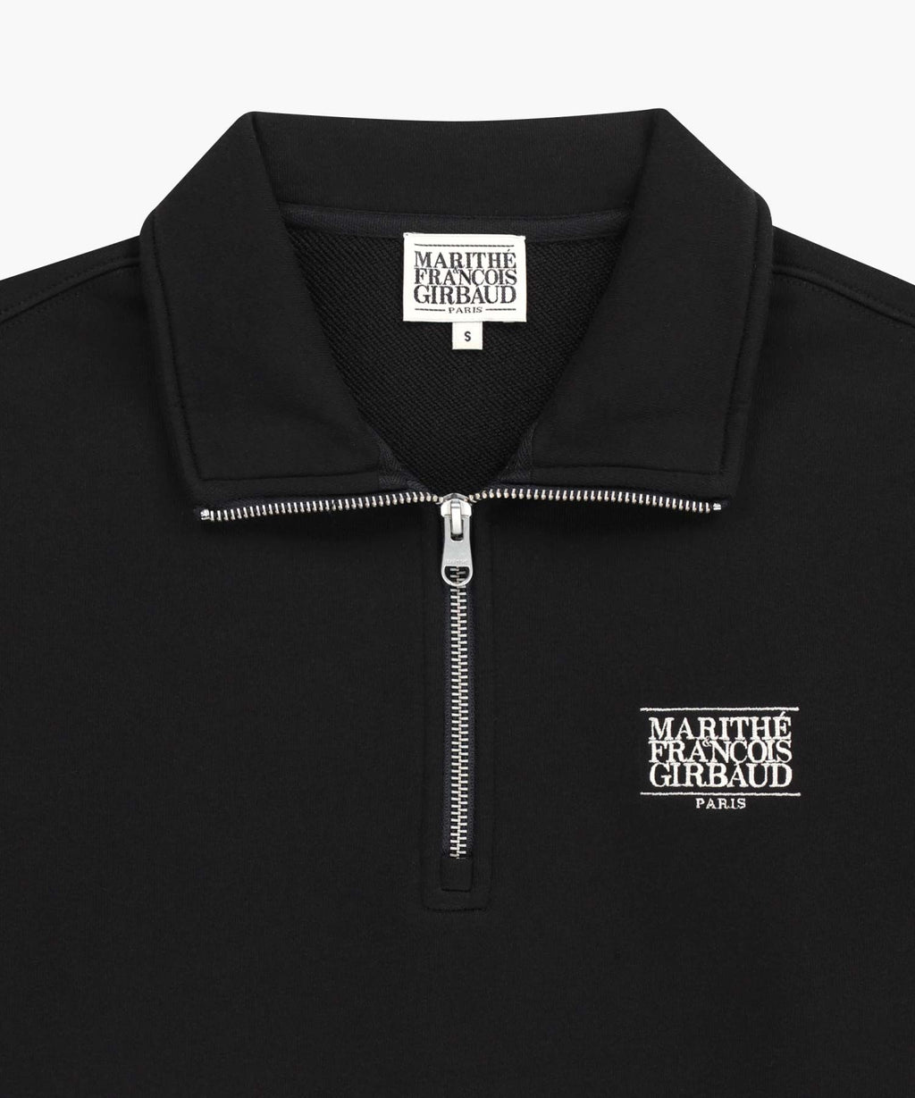 Marithe & Francois Girbaud - Small Classic Logo Half Zipup Sweatshirt (Black) product image 8 | TRAB K-Fashion Australia